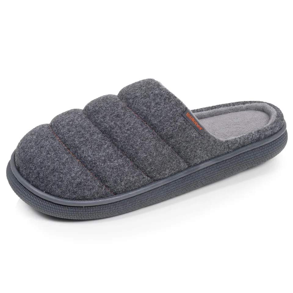 isotoner-chaussons-mules-homme-bloup-chin-gris image 1