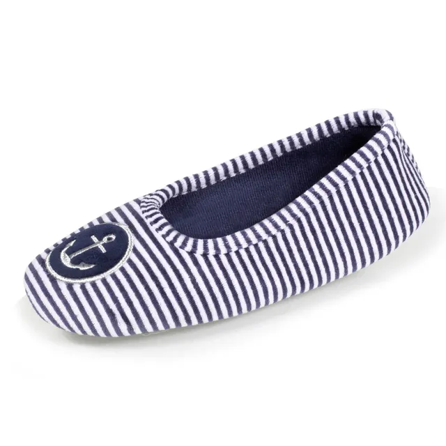isotoner-chaussons-ballerines-junior-rayures-marini-re-fille image 1