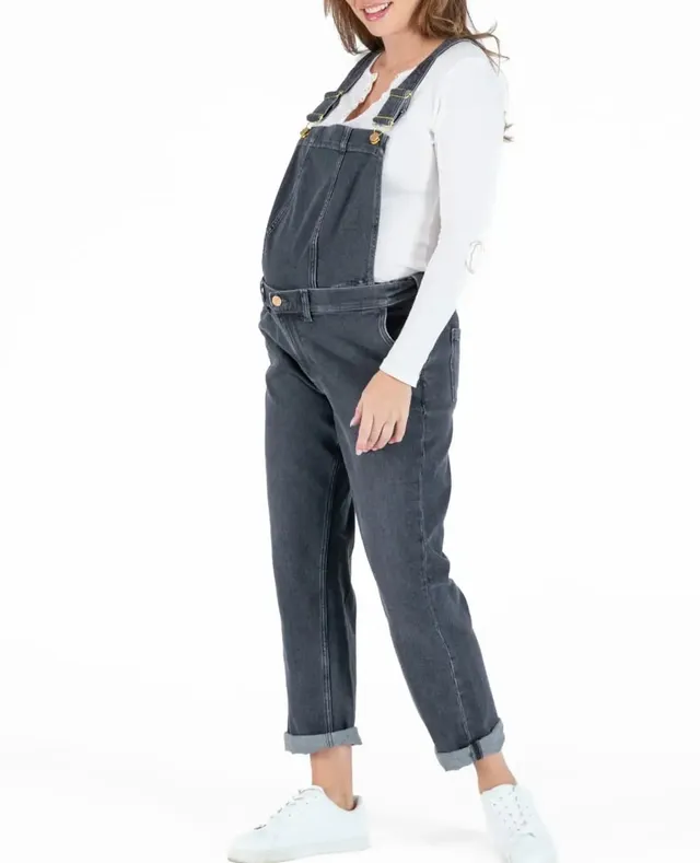 cache-c-ur-salopette-2-en-1-jean-carrie-gris-used-haut-amovible image 1