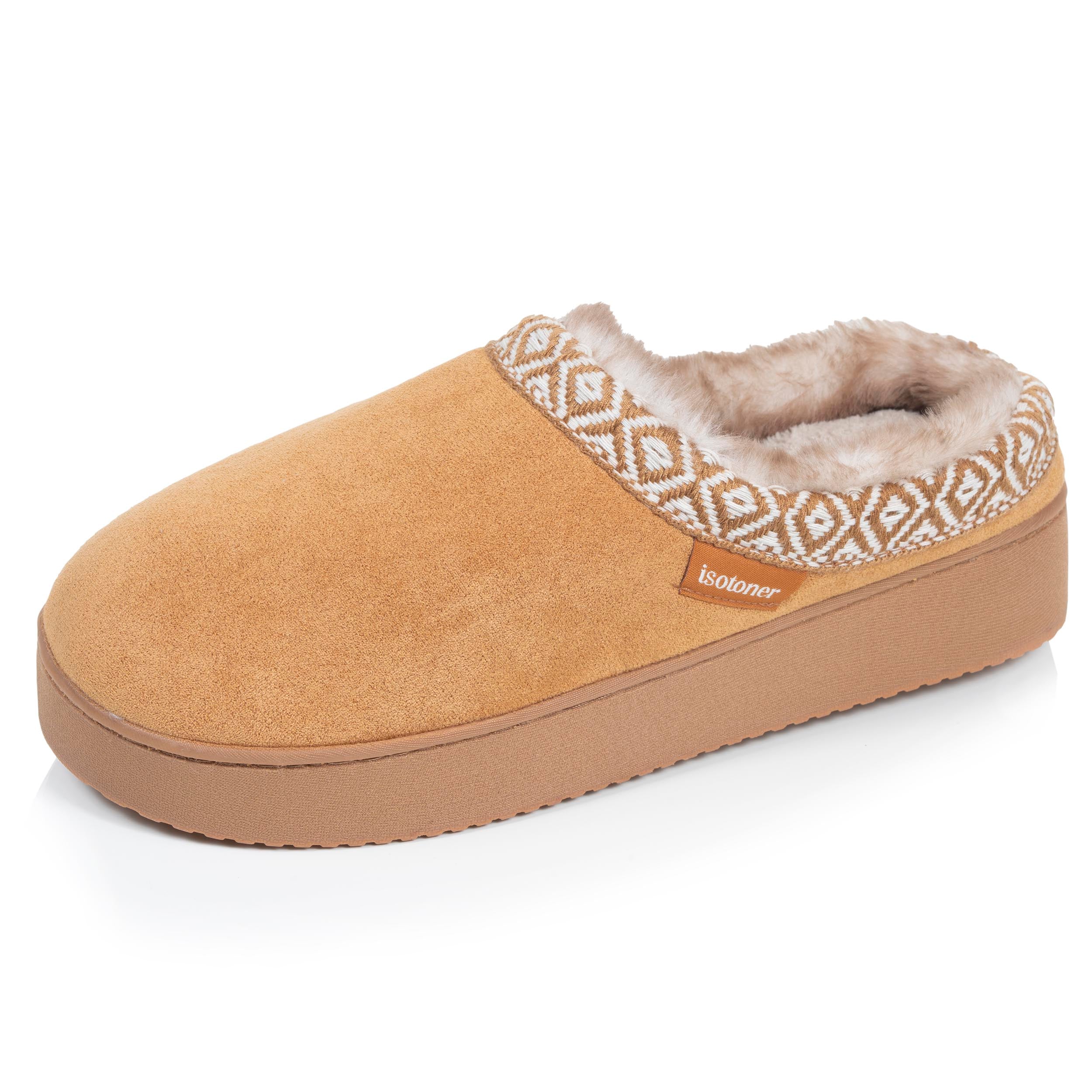 isotoner-chaussons-mules-plateforme-femme-camel-liser image 2