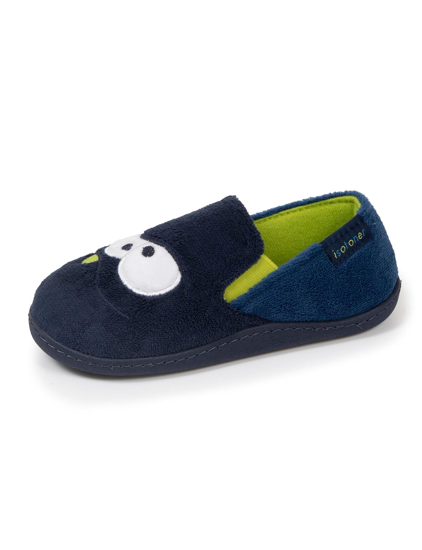 isotoner-chaussons-mocassins-enfant-marine-jaune image 6