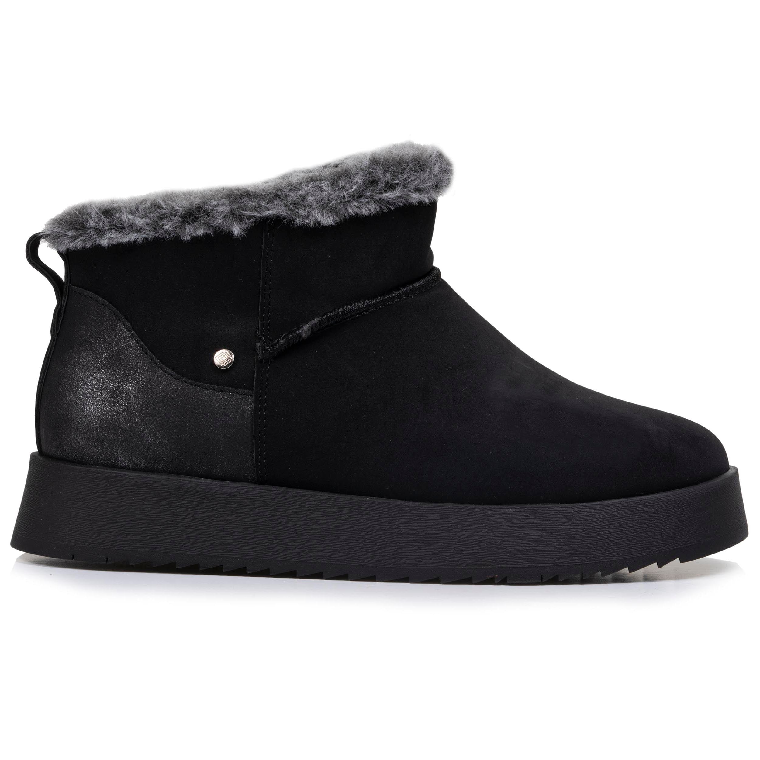 isotoner-bottines-basses-femme-imitation-fourrure-noir-plateforme image 8