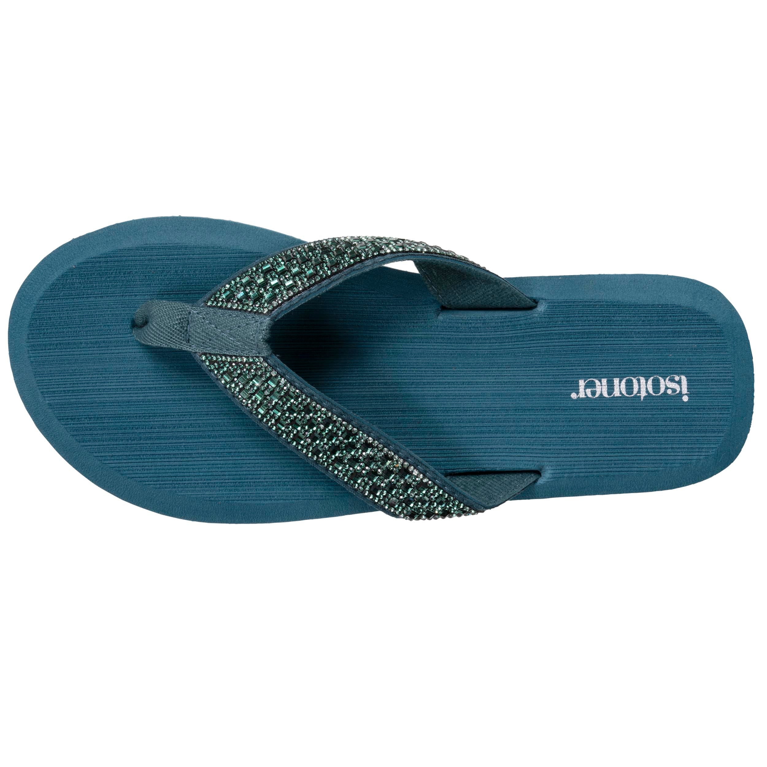 isotoner-tongs-femme-yoga-confort-vert-canard image 3