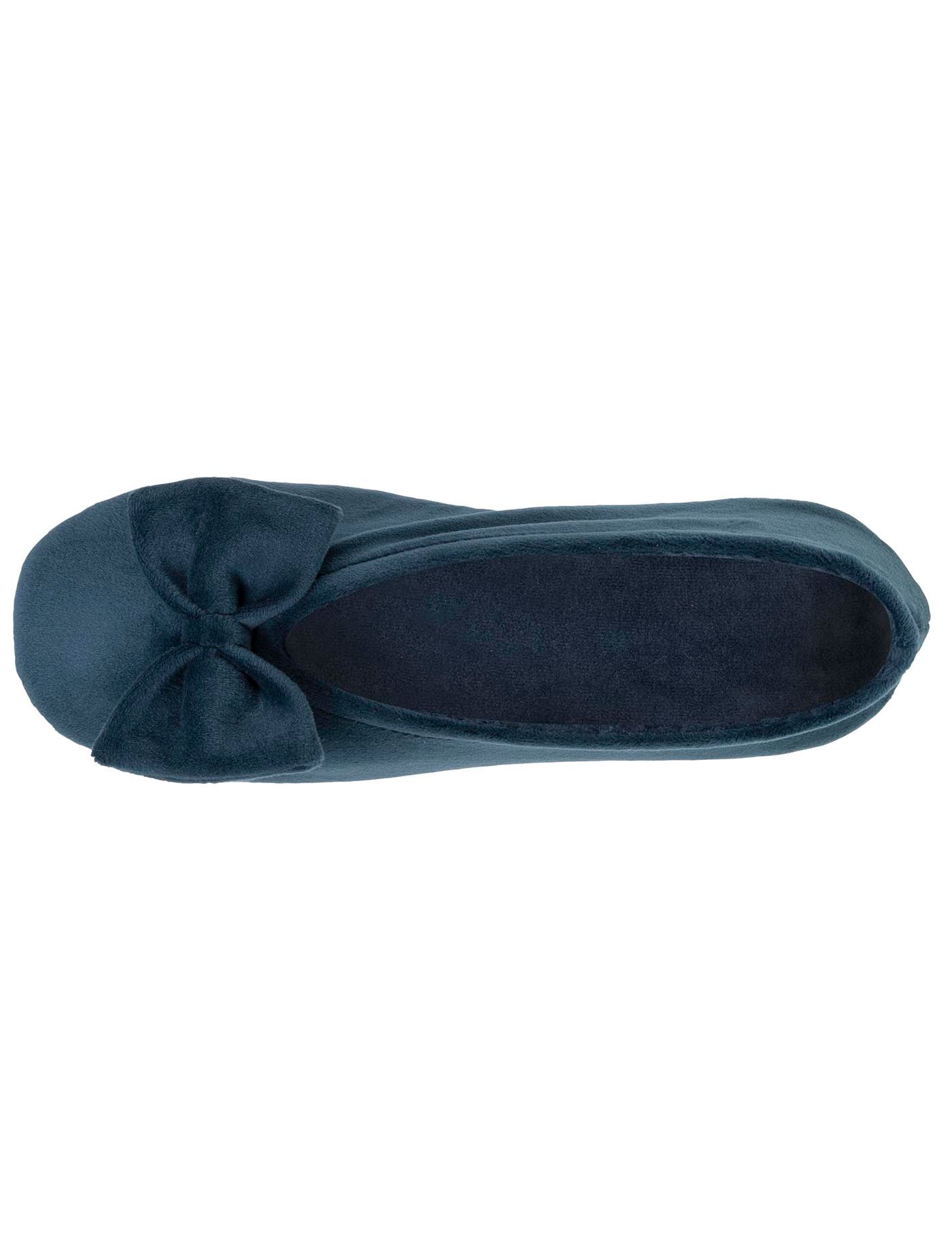 isotoner-chaussons-ballerines-femme-grand-n-ud-bleu-canard image 7