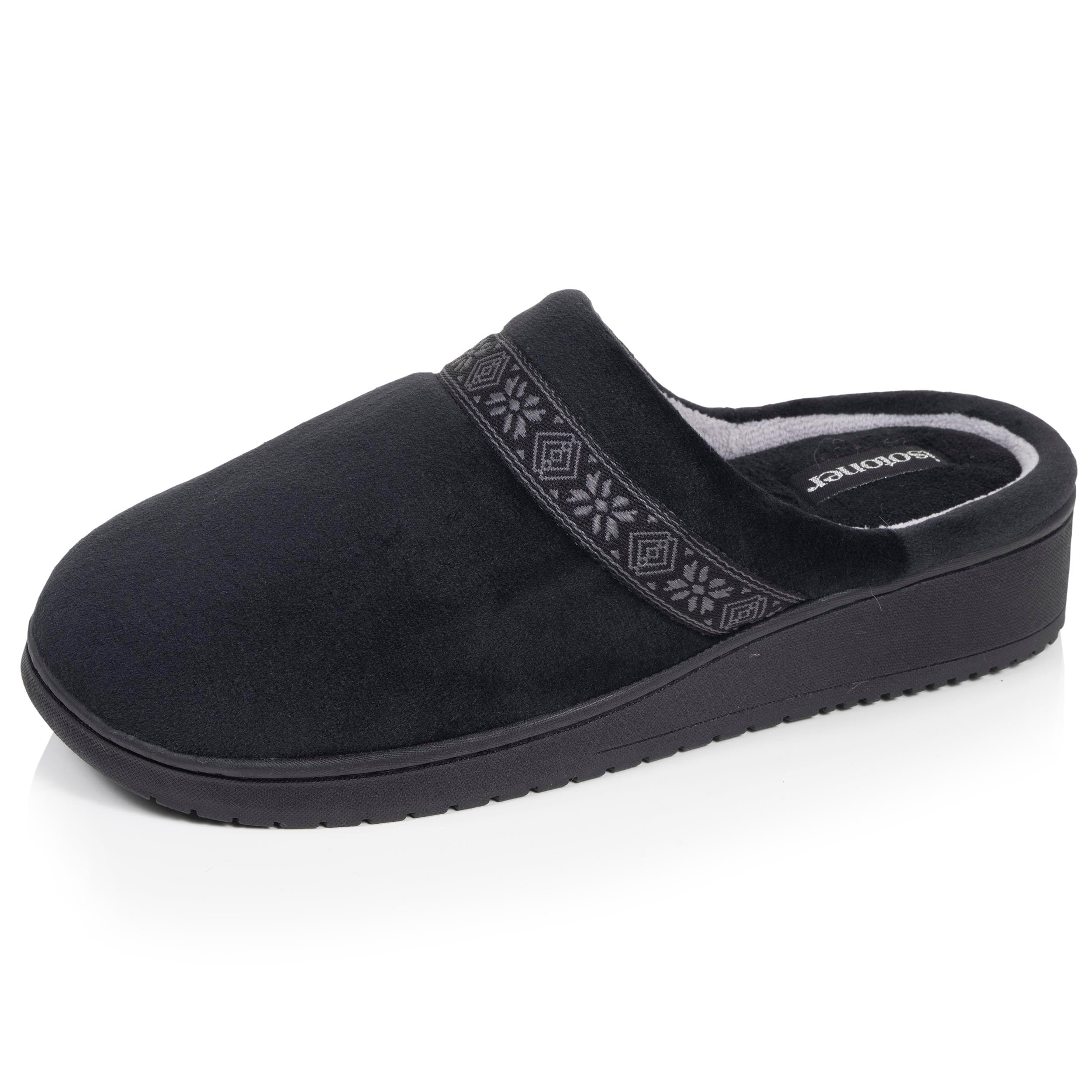 isotoner-chaussons-mules-femme-talon-3-7-cm-noir image 1