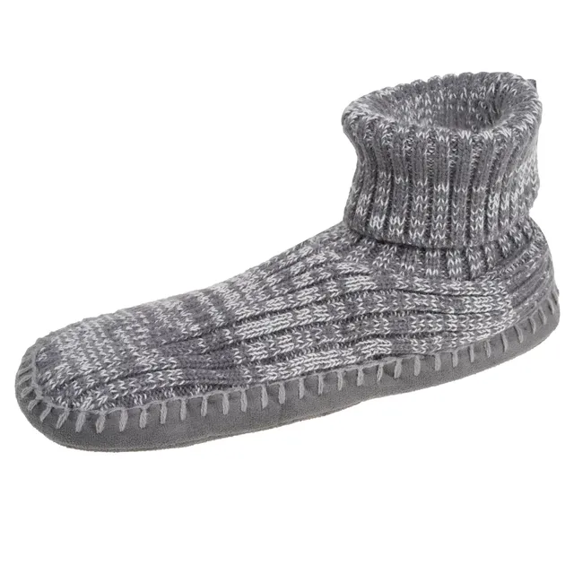 isotoner-chaussons-scandinaves-homme-maille-gris-chin image 1