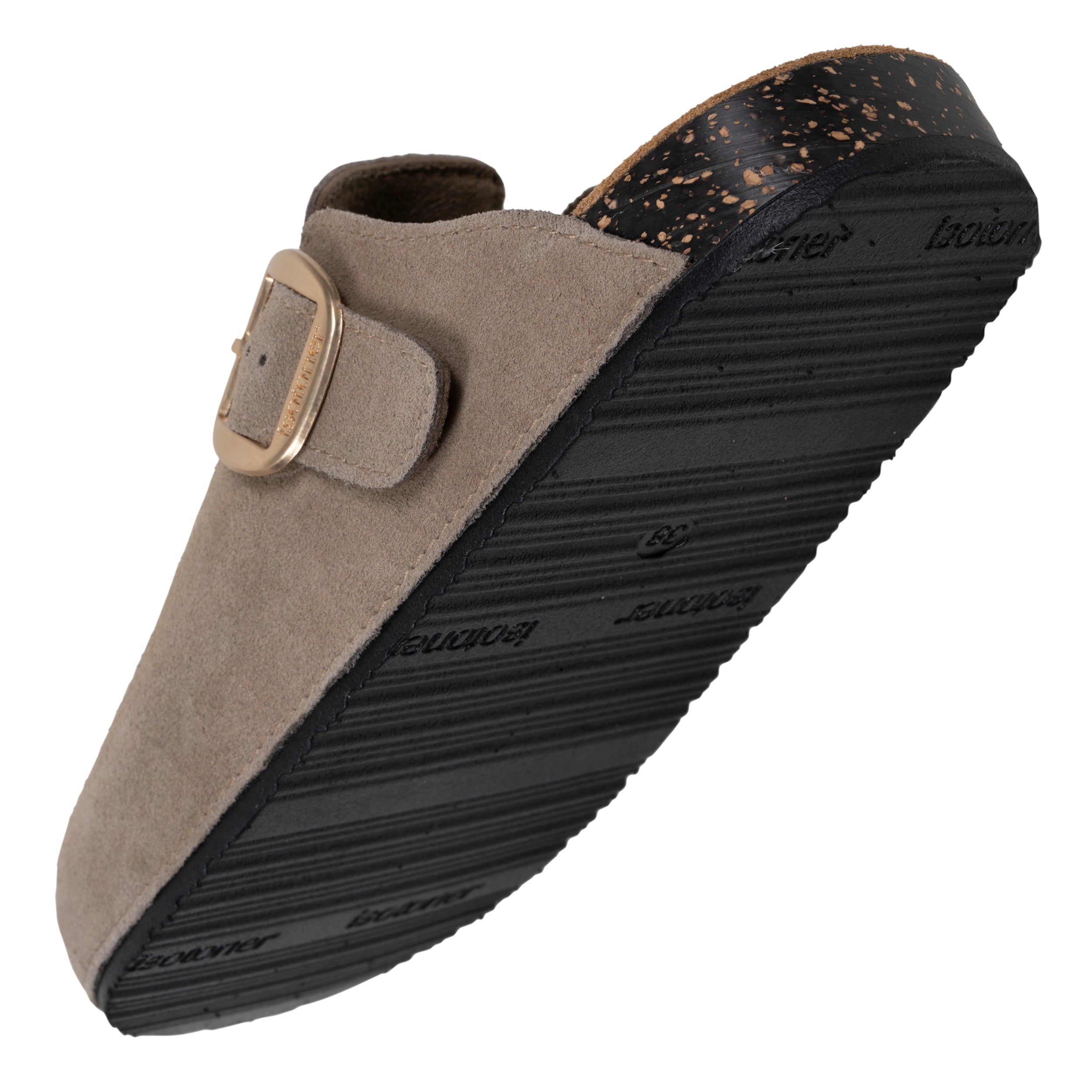isotoner-mules-sabots-femme-cuir-taupe-everywear image 5