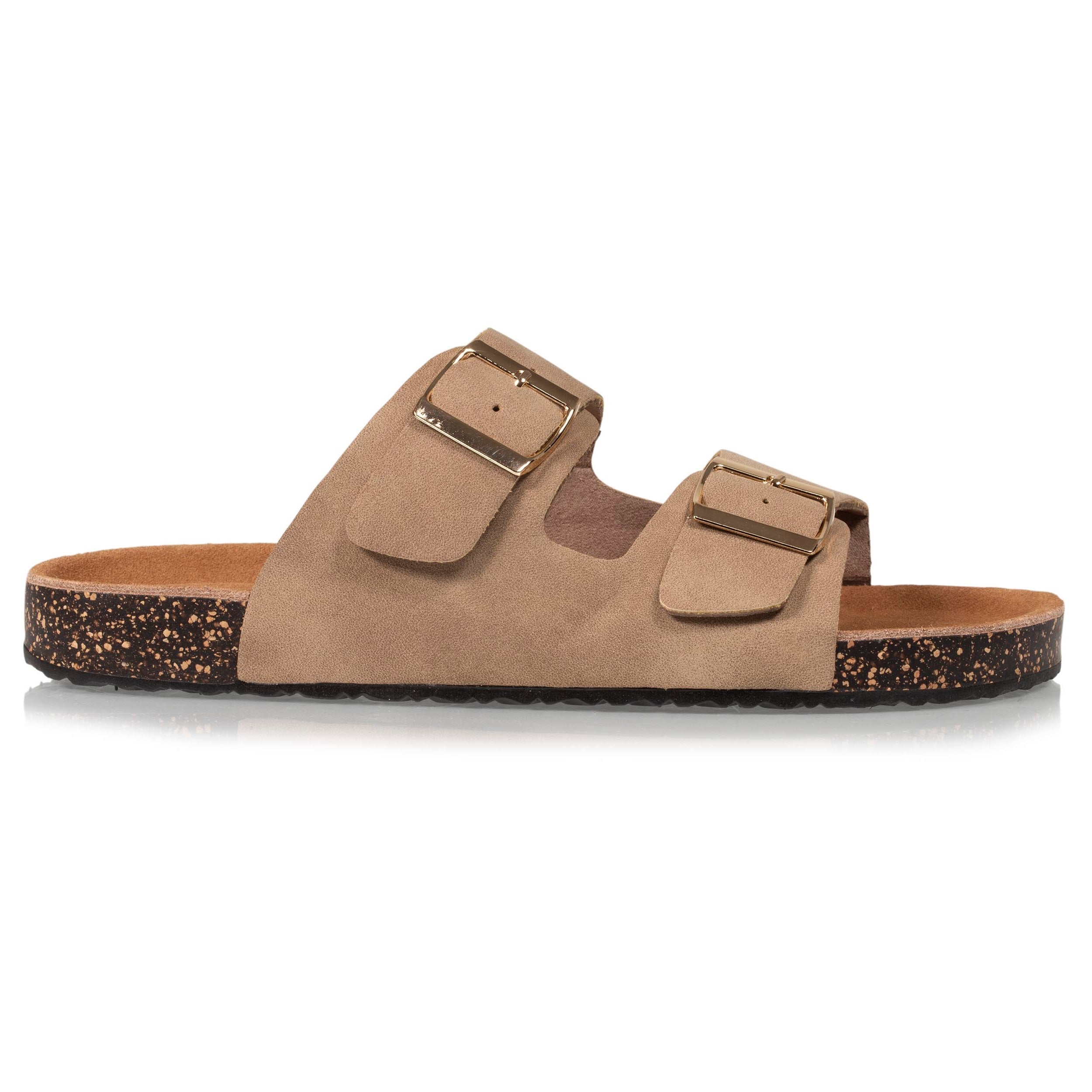 isotoner-mules-sandales-femme-double-bride-taupe image 8