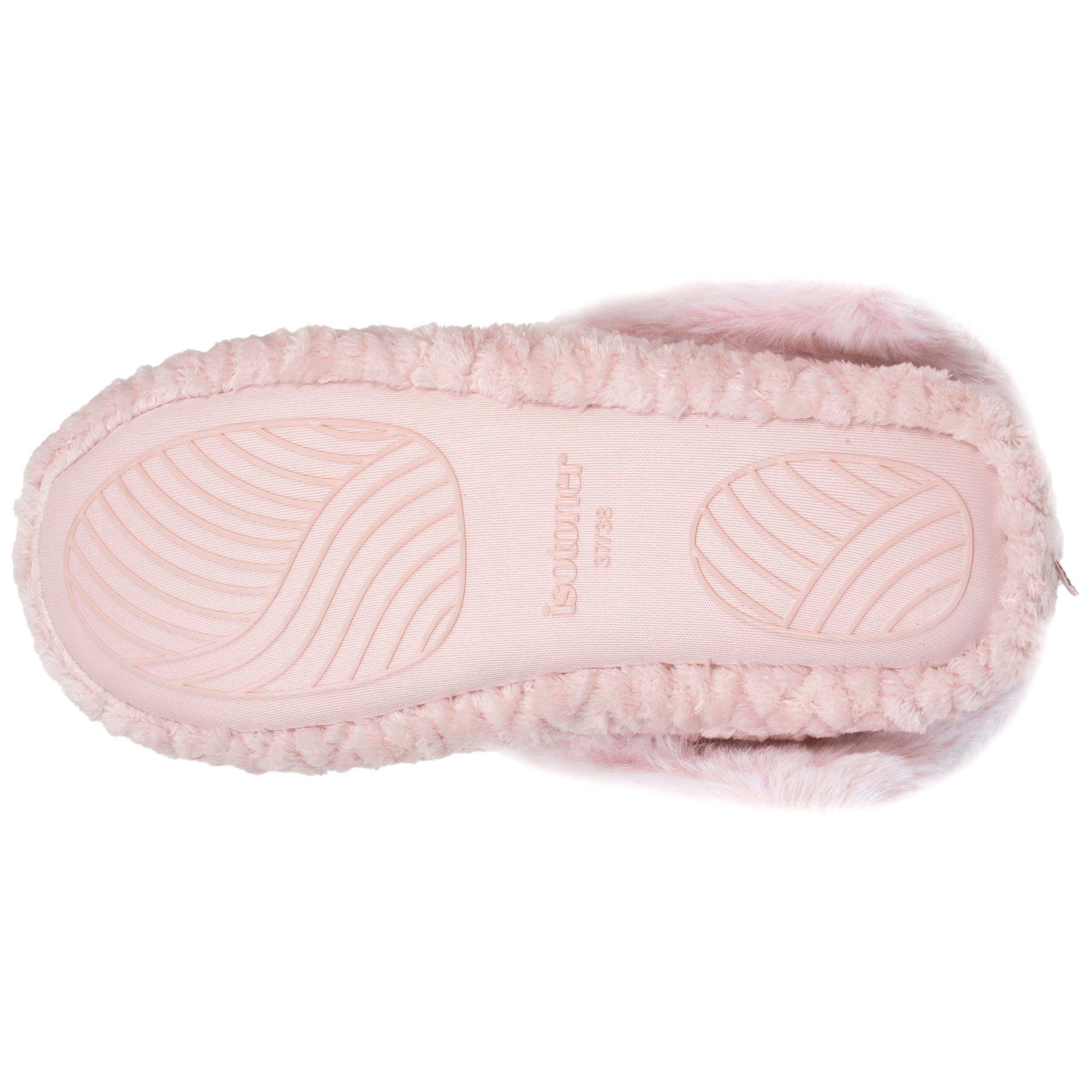 isotoner-chaussons-bottillons-femme-rose-micro-ponge-textur-e image 4