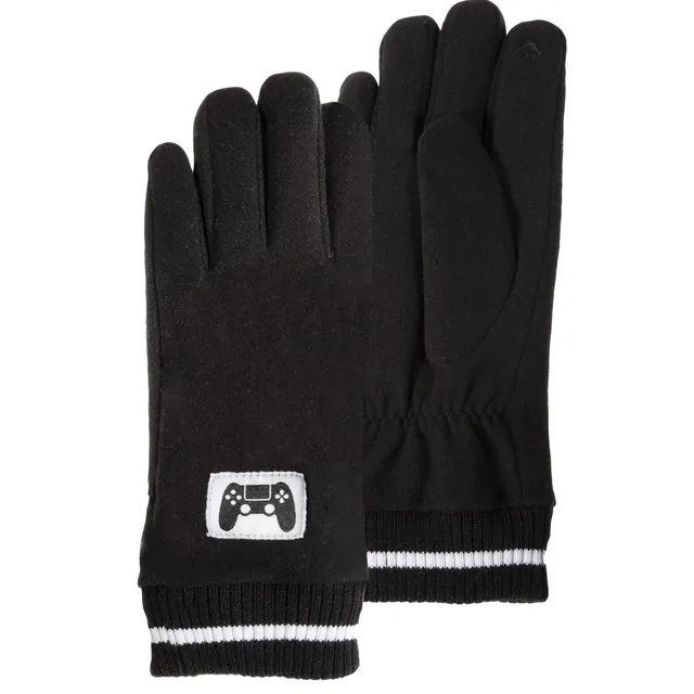 isotoner-gants-enfant-smartouch-10-12-ans-noir-tactiles-fourr-s image 1