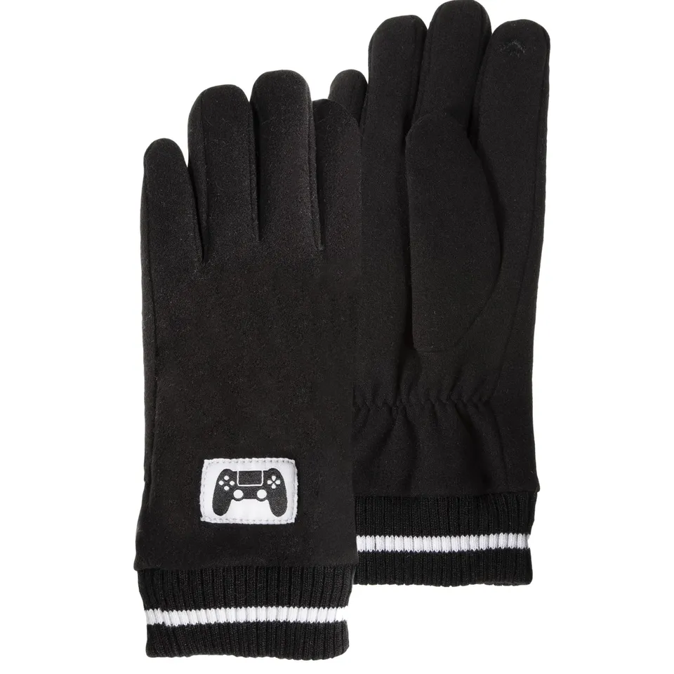 isotoner-gants-enfant-smartouch-10-12-ans-noir-tactiles-fourr-s image 1