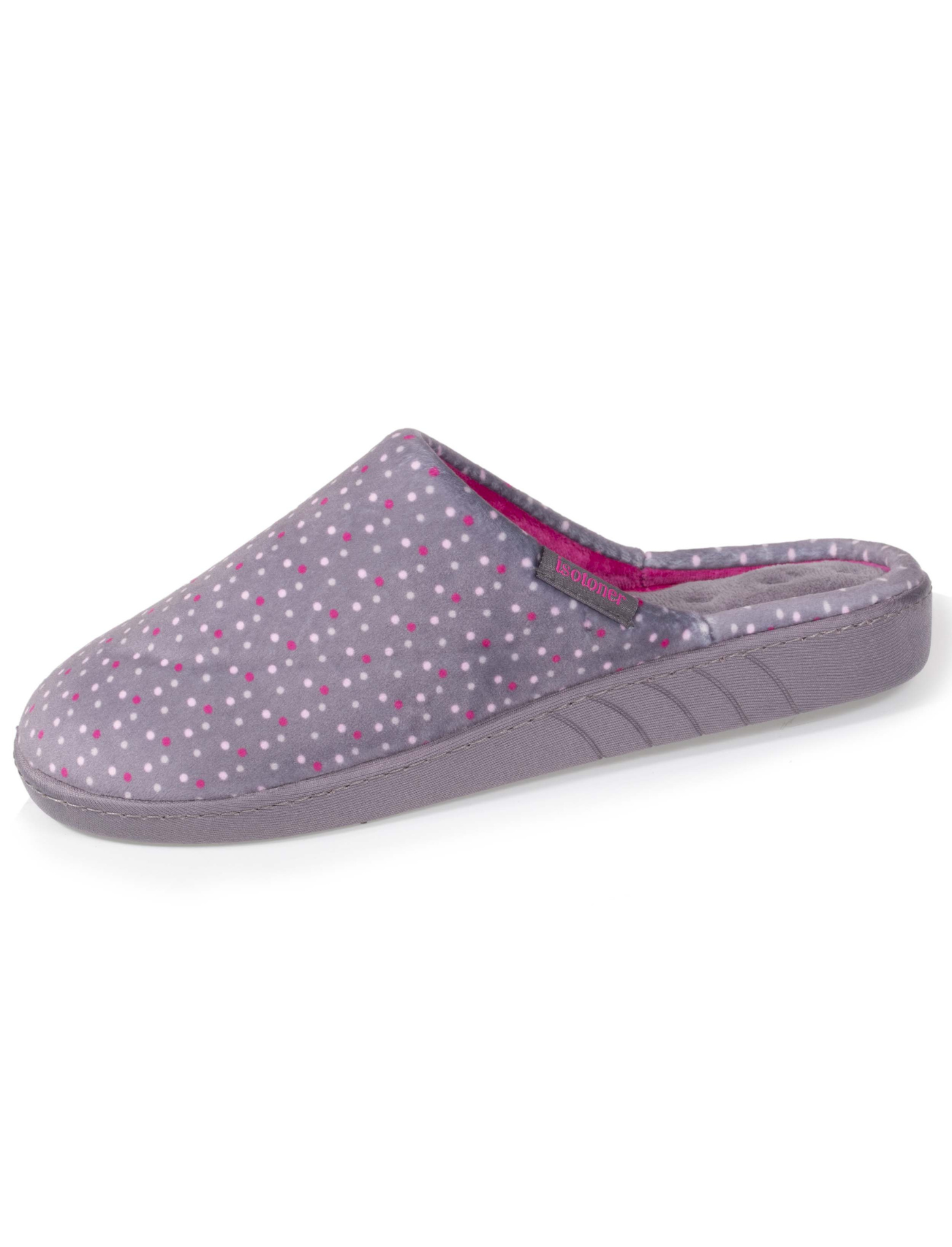 isotoner-chaussons-mules-femme-pois-violet image 6