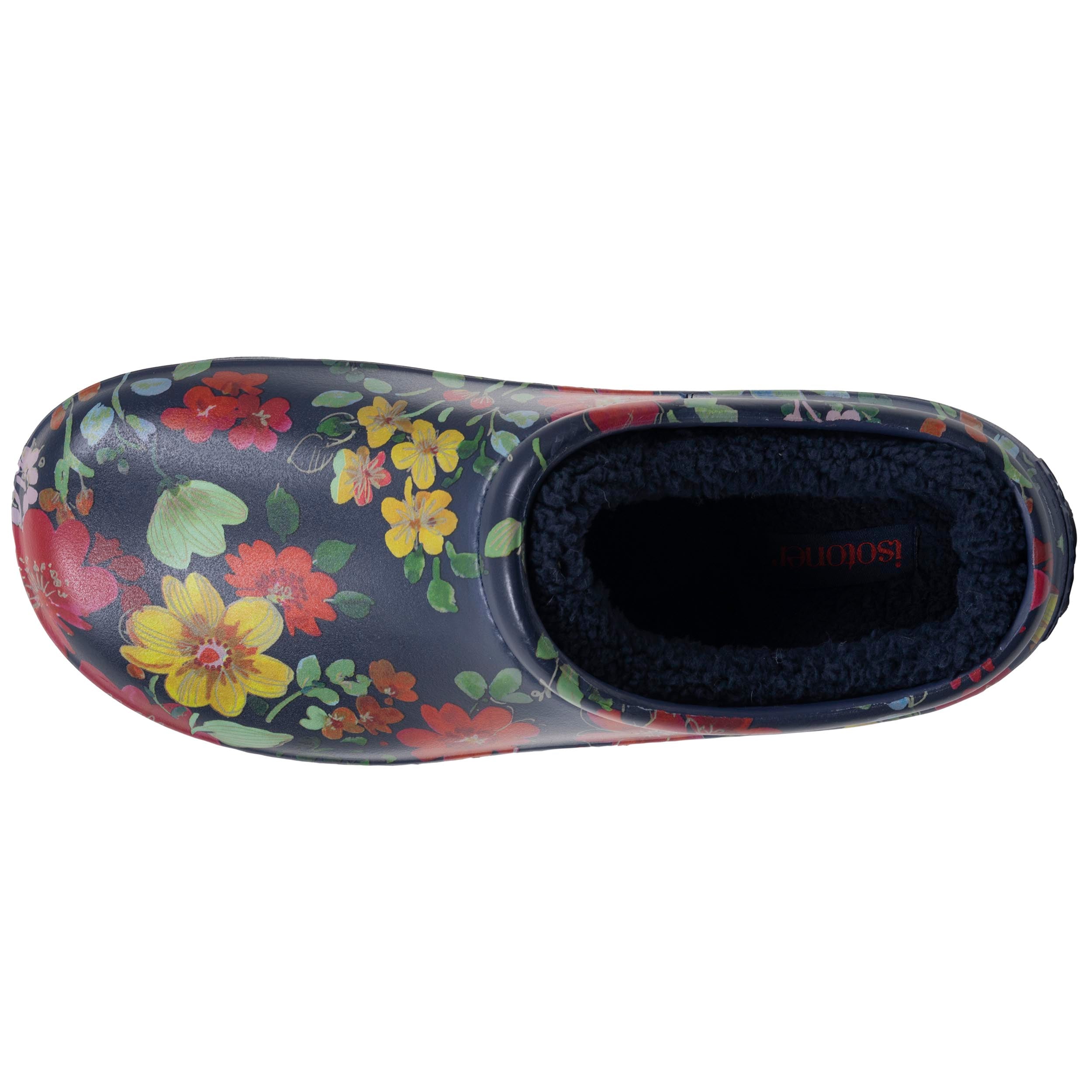 isotoner-sabots-jardin-femme-fourr-s-fleurs-marine-everywear image 3