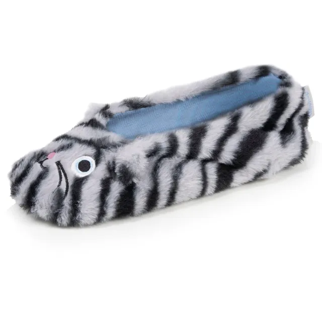isotoner-chaussons-ballerines-3d-femme-chat-tigr image 1