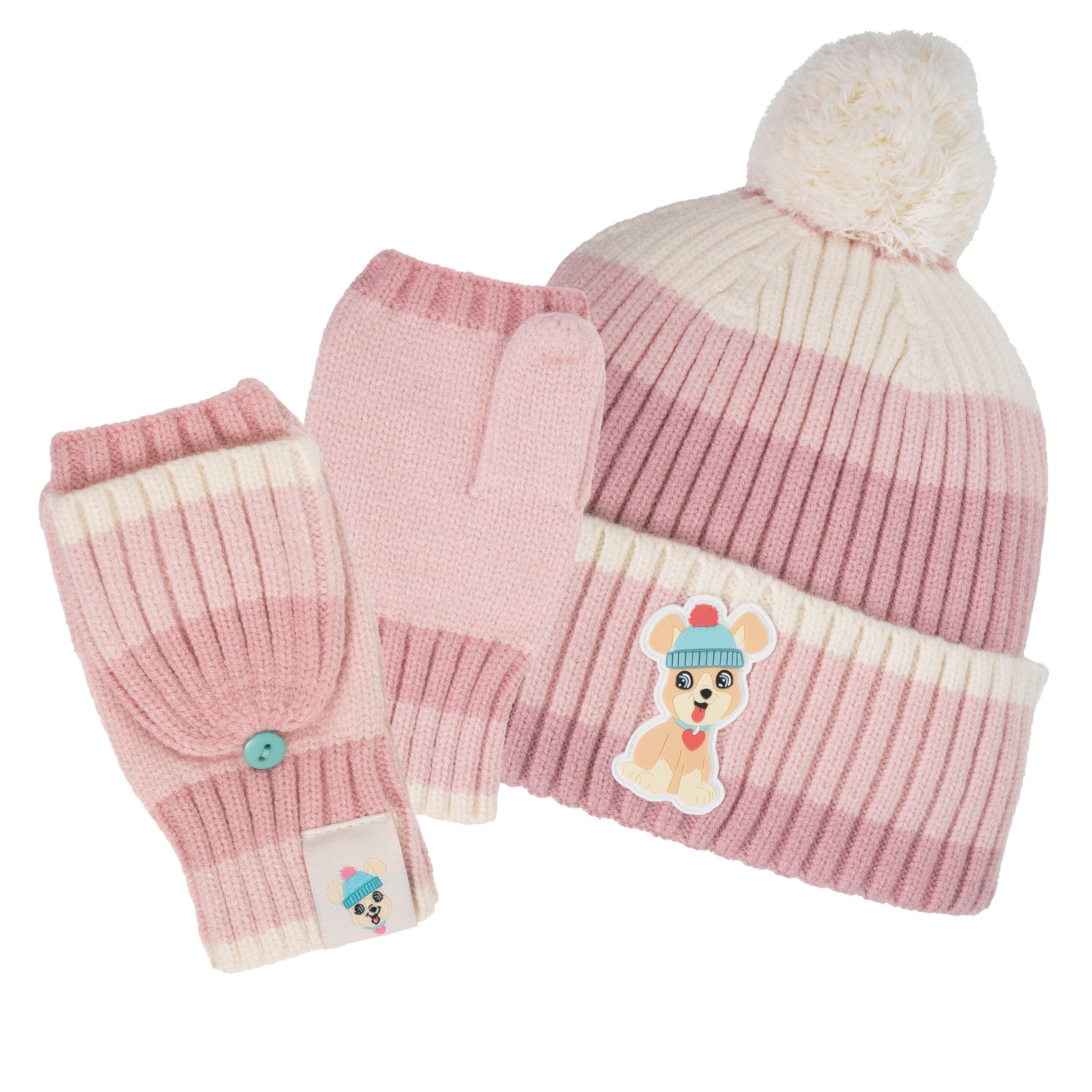 isotoner-mitaines-enfant-moufles-6-8-ans-rose-ultra-douce image 2