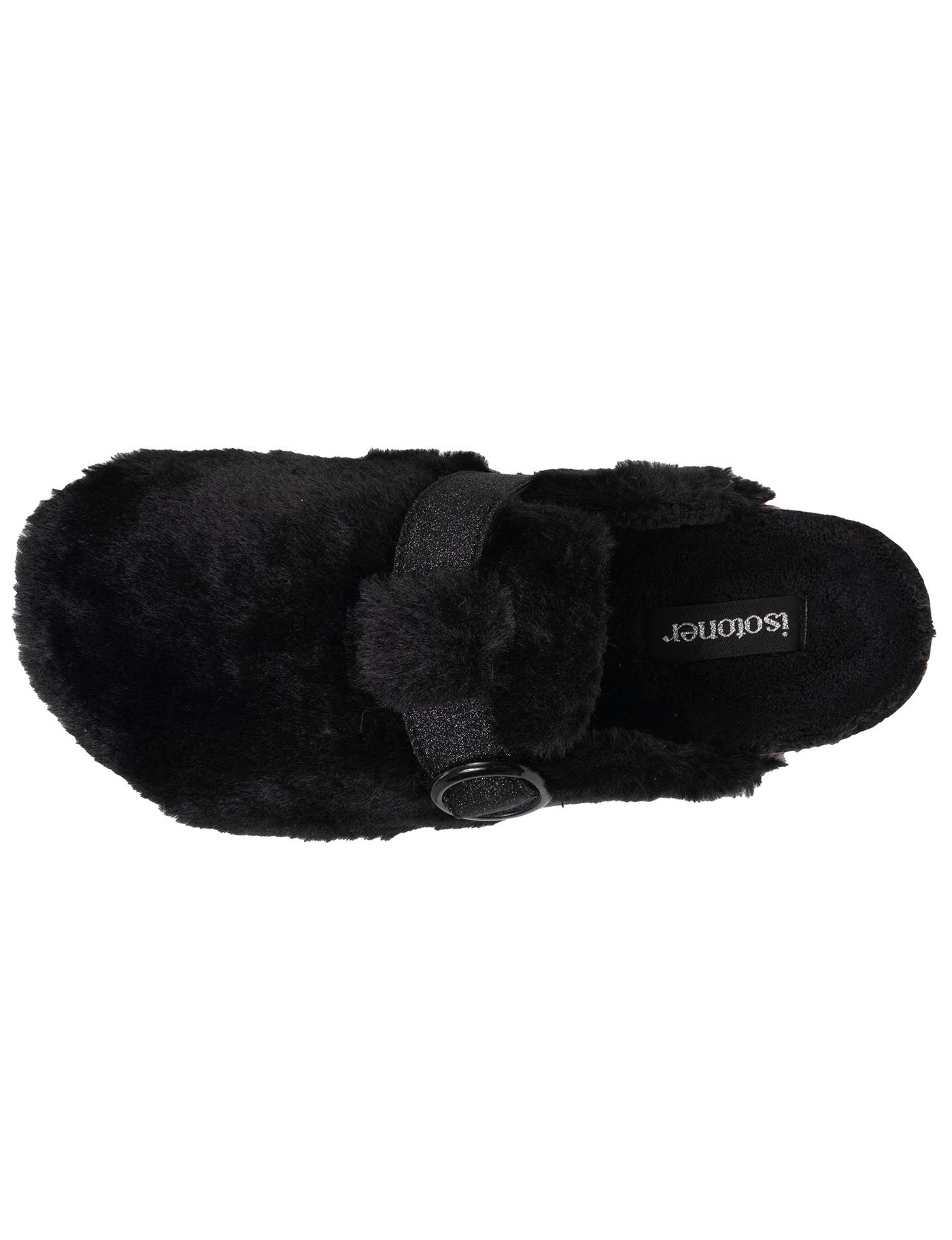 isotoner-chaussons-sabots-femme-noir-fourrure-m-moire-de-forme image 7