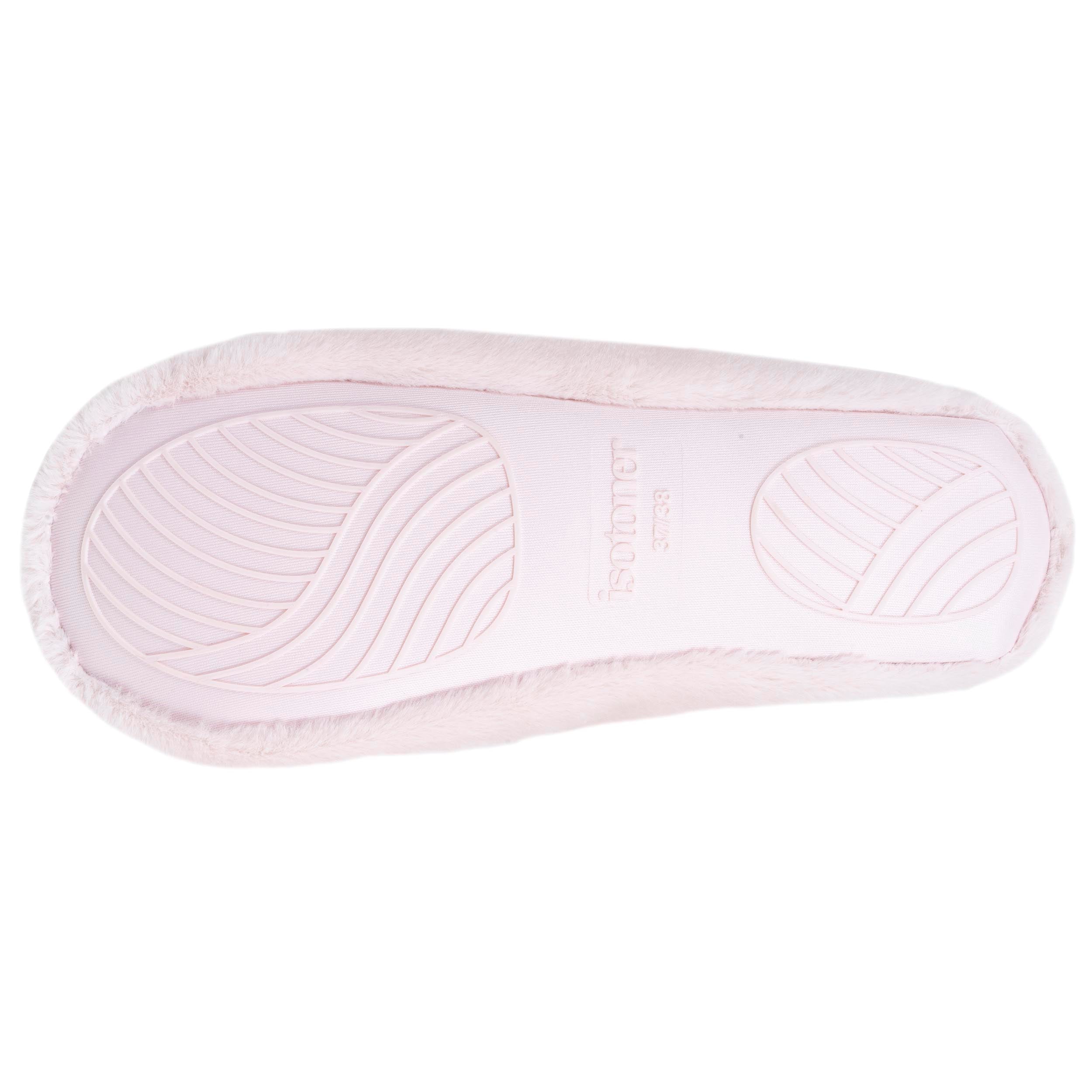 isotoner-chaussons-ballerines-femme-3d-fourrure-rose image 5