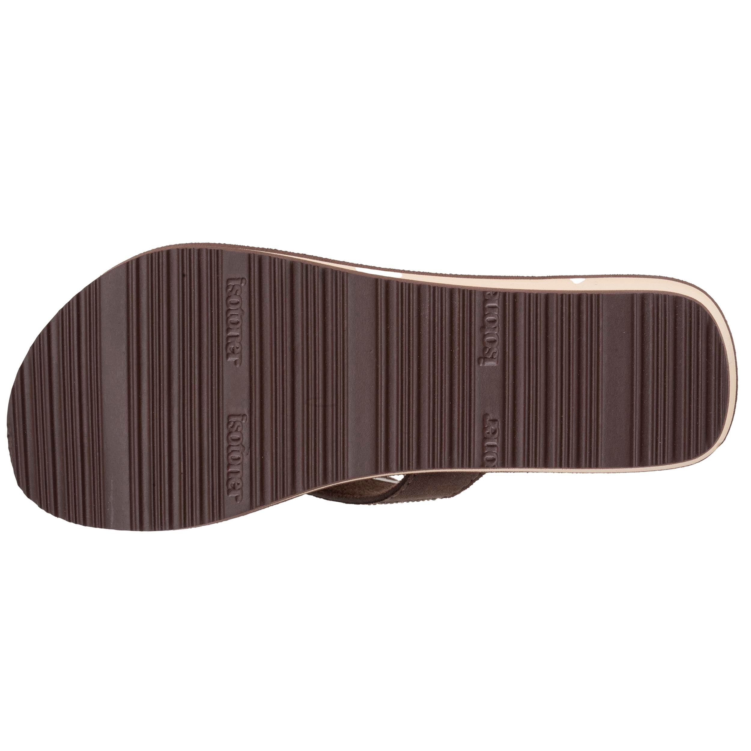 isotoner-tongs-femme-perles-talon-dor-marron image 5
