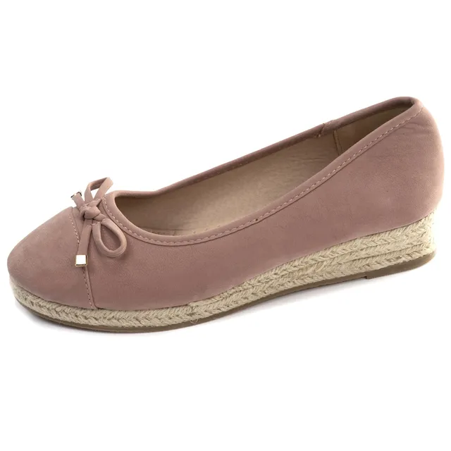 isotoner-ballerines-femme-corde-compens-rose-poudr image 1