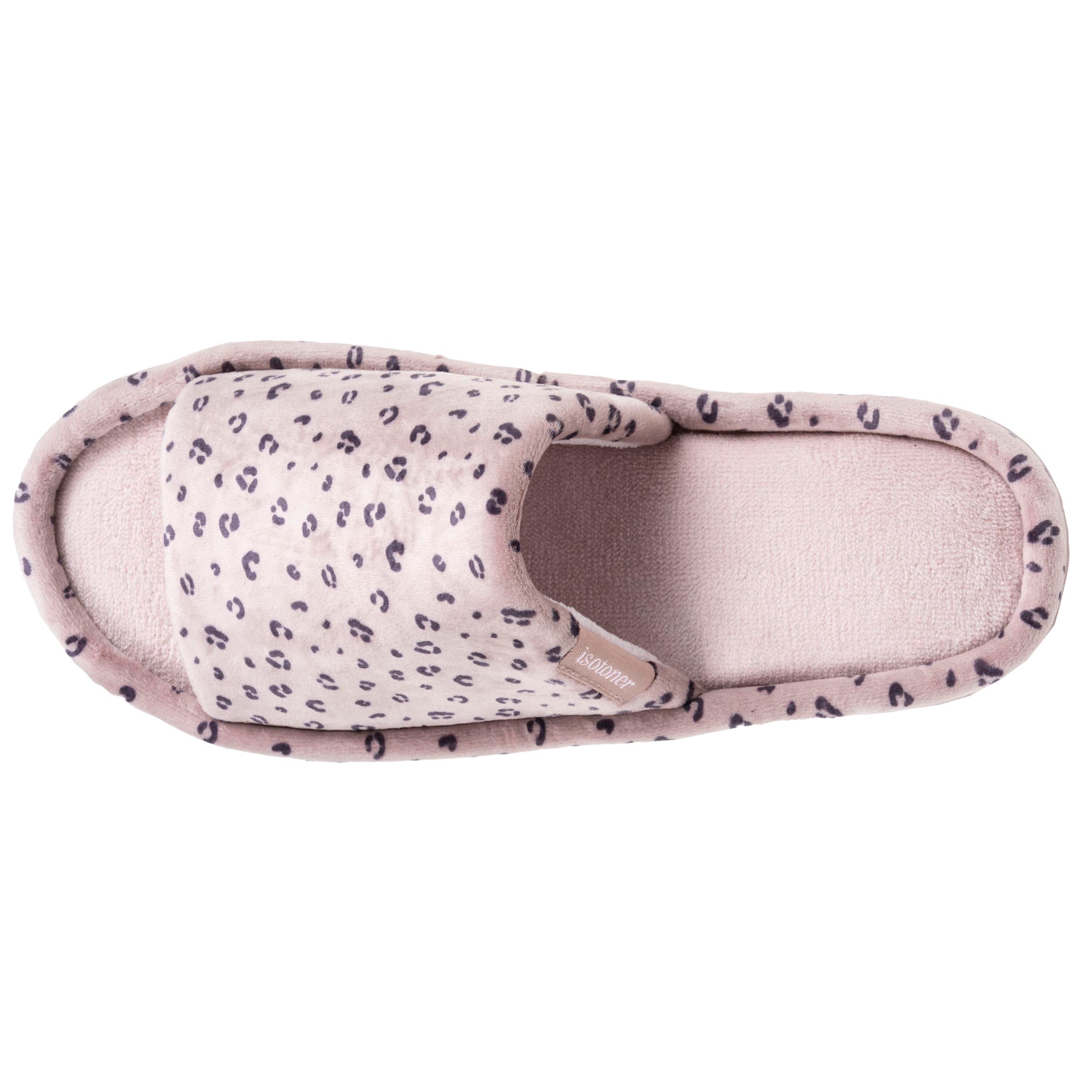 isotoner-chaussons-sandales-plateforme-femme-l-opard-rose image 3