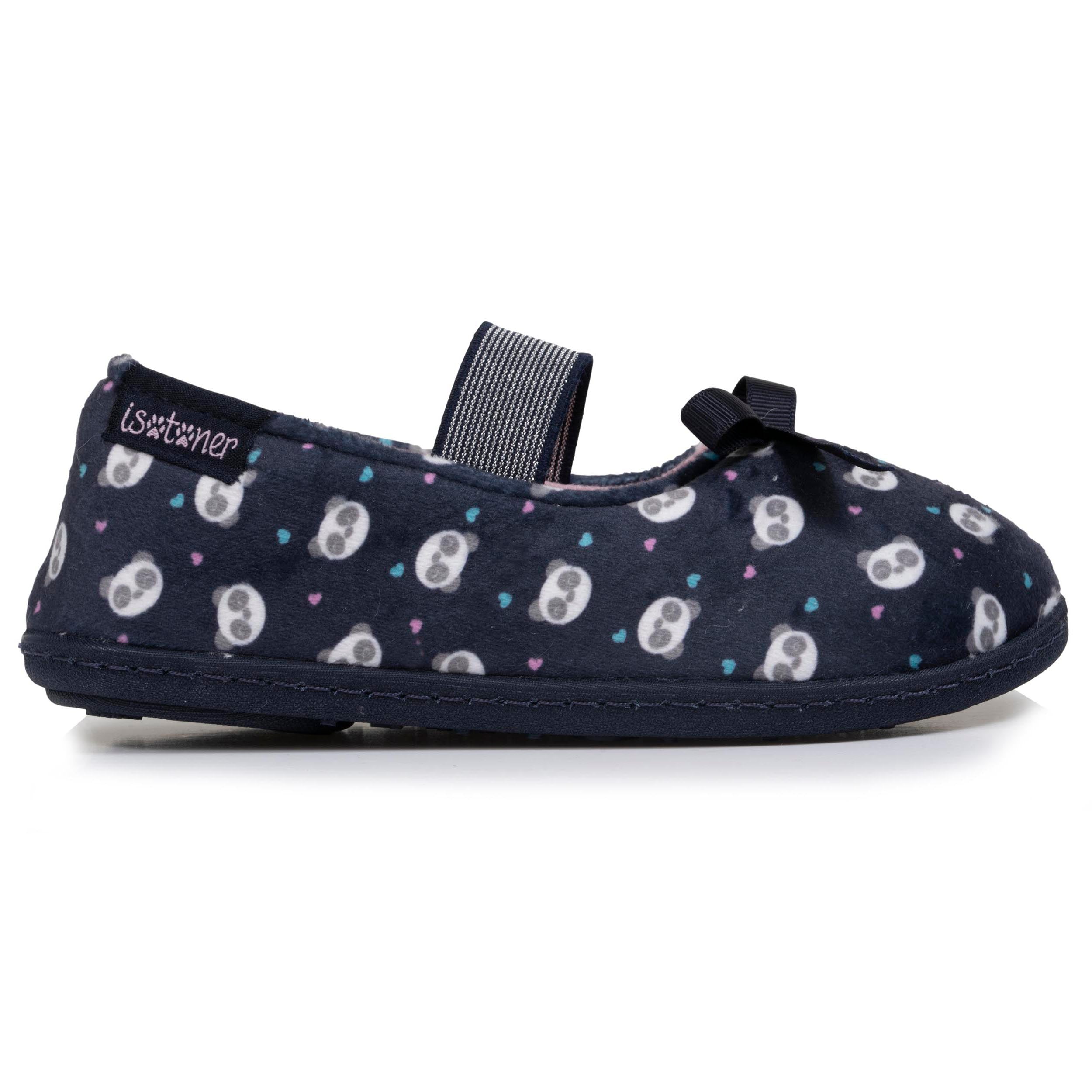 isotoner-chaussons-ballerines-enfant-marine-panda-microvelours image 8