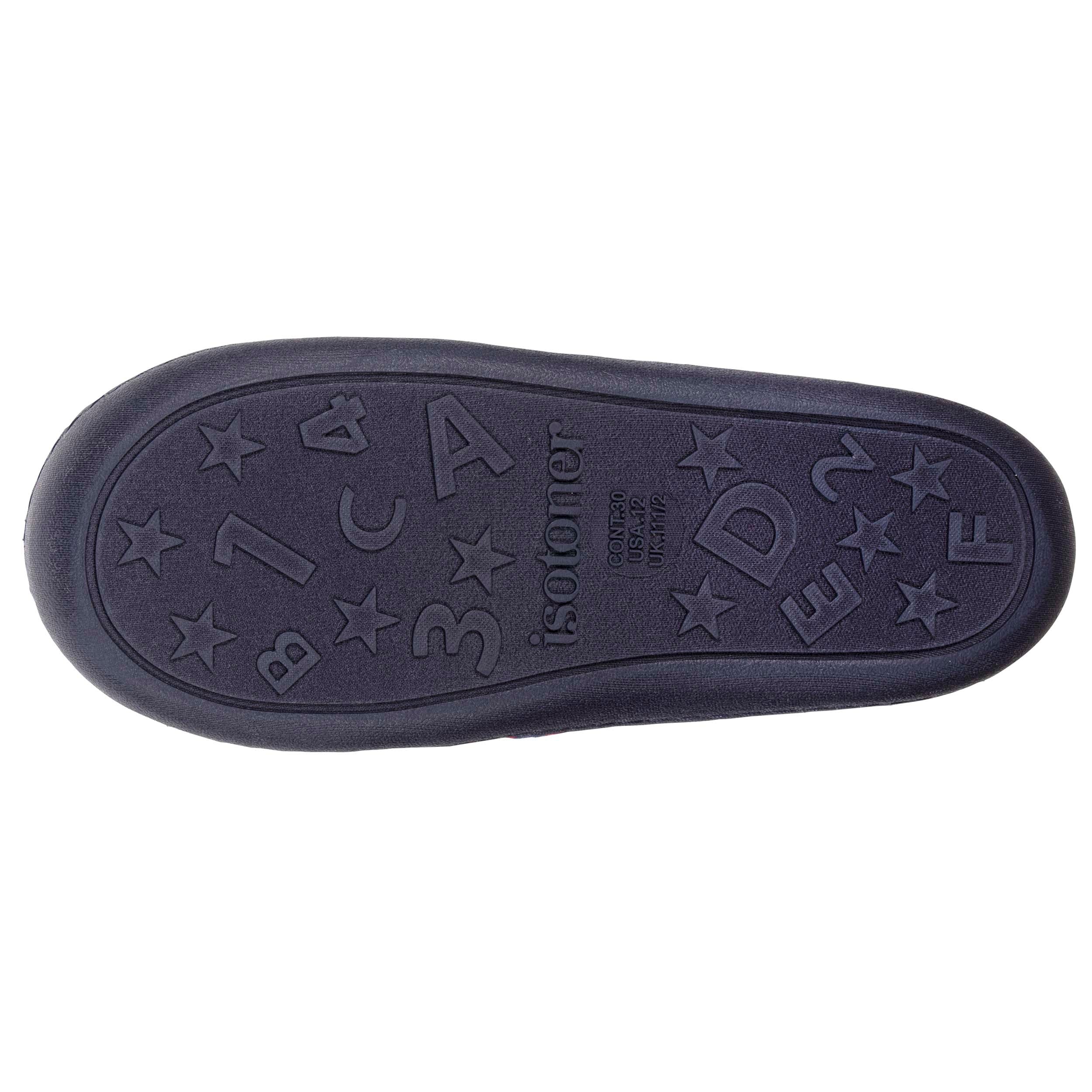 isotoner-chaussons-mocassins-enfant-rayures-bordeaux-marine-velours-coton image 4