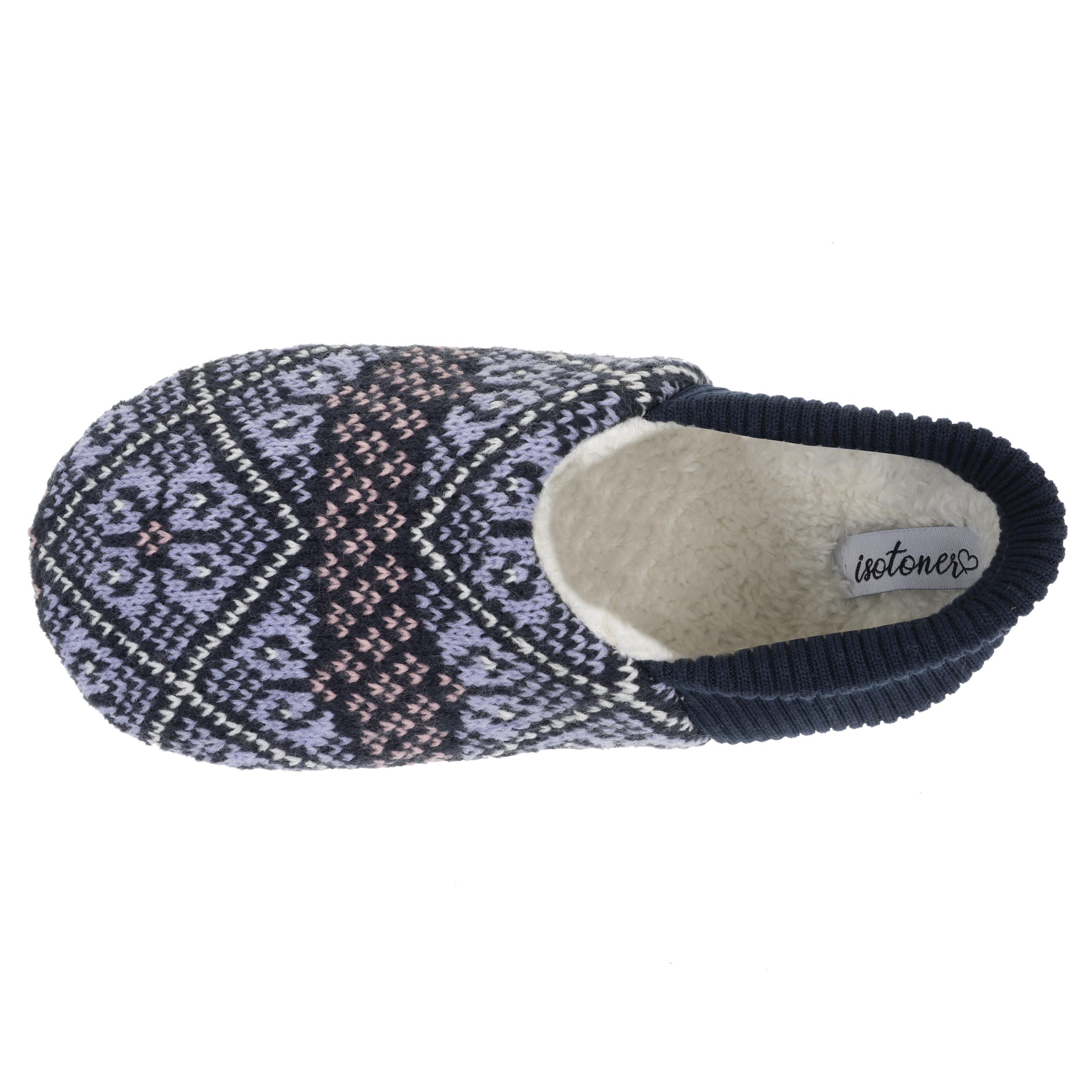 isotoner-chaussettes-slippers-femme-jacquard-marine image 2