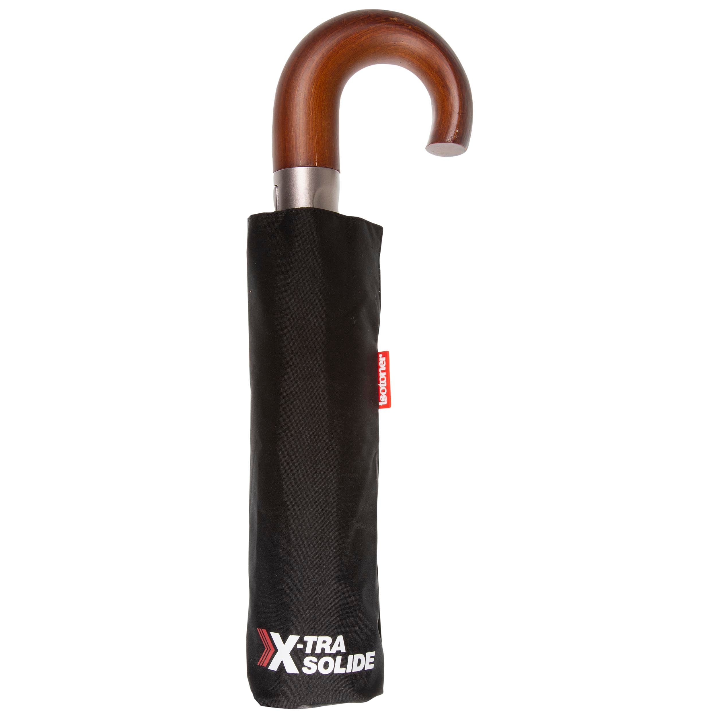 isotoner-parapluie-crook-bois-x-tra-solide-noir-deluxe image 5