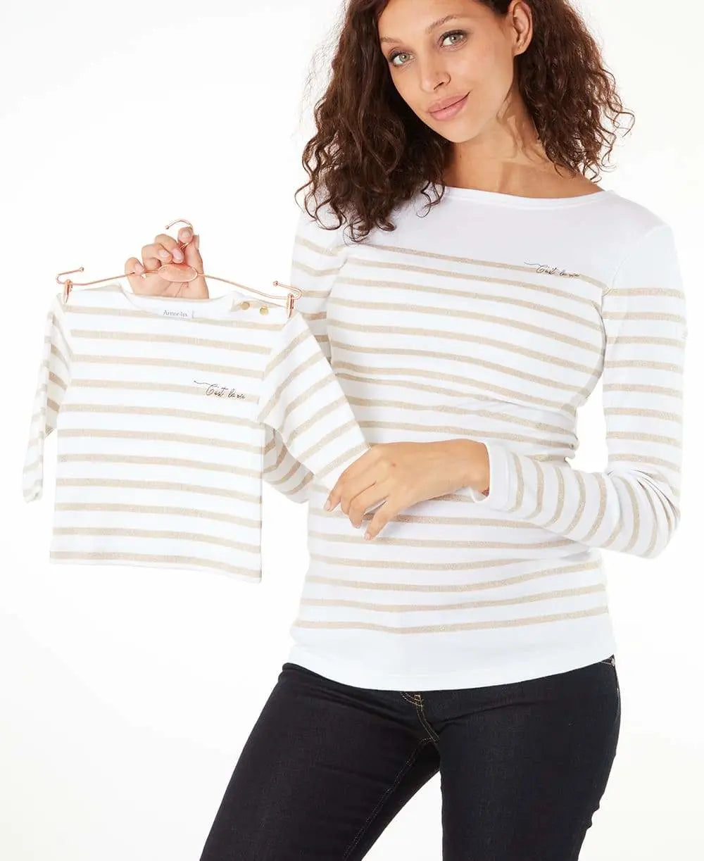 cache-c-ur-morgat-marini-re-b-b-manches-longues-blanc-dor-lurex image 2