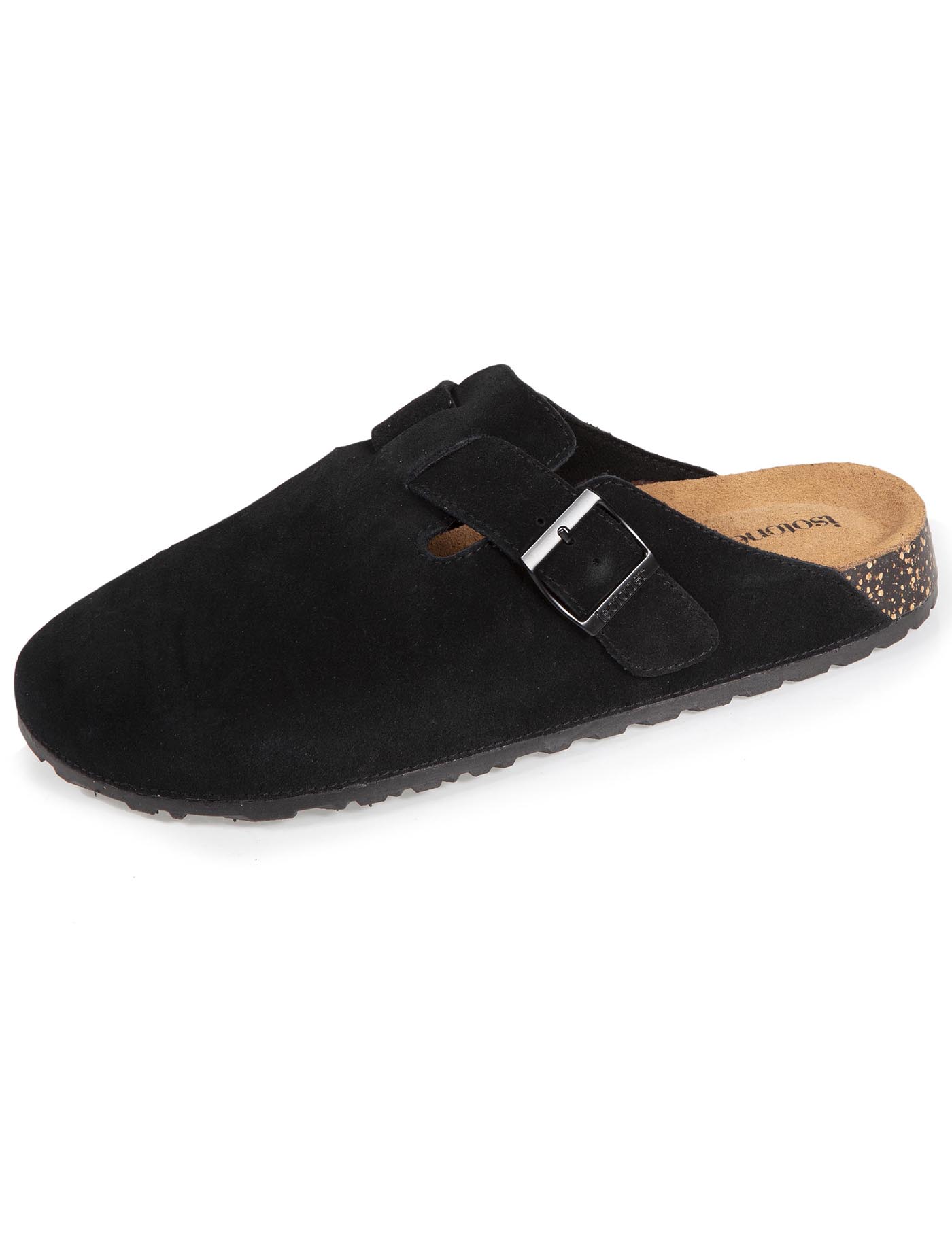 isotoner-mules-sabots-homme-cuir-noir-effet-li-ge image 6