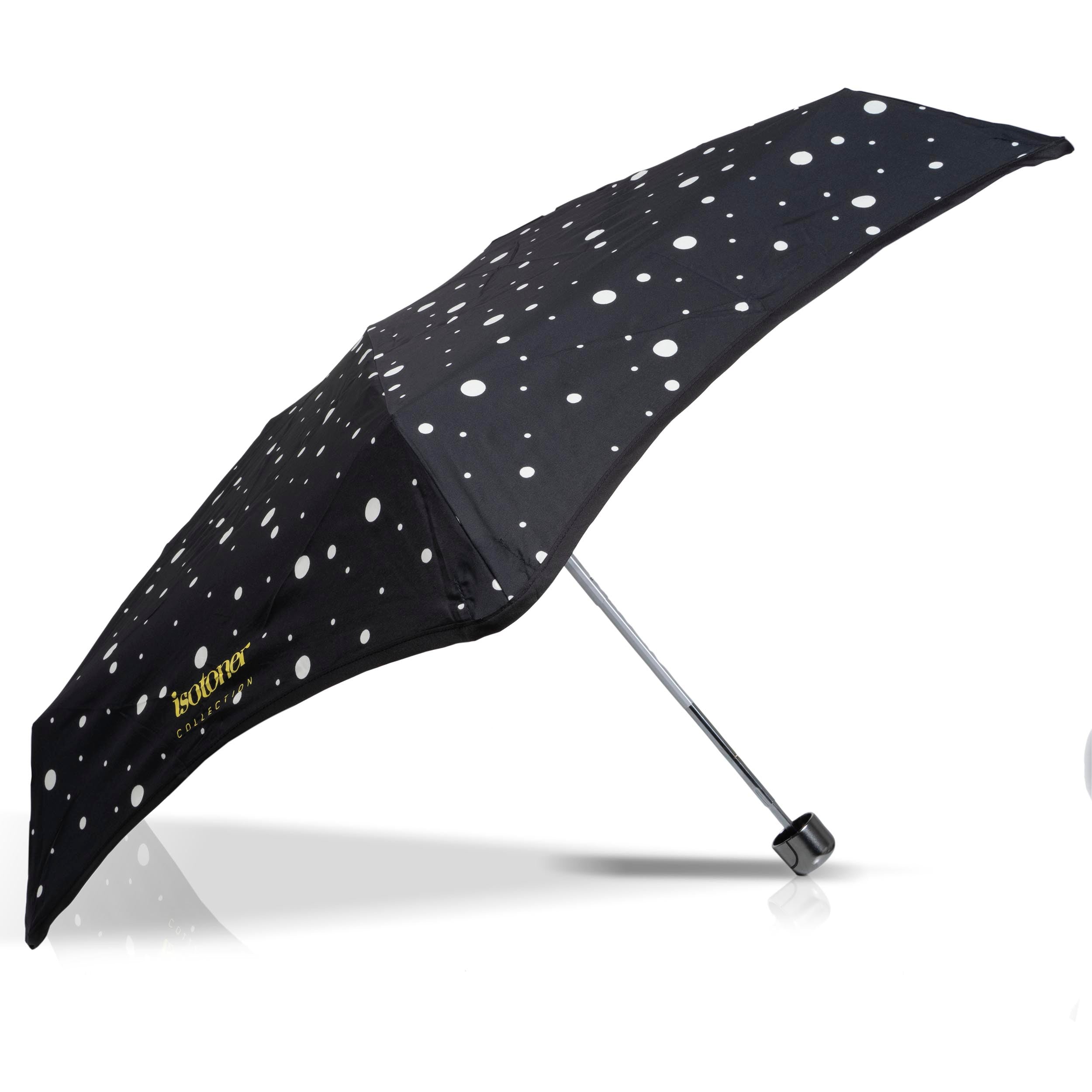 isotoner-parapluie-mini-x-tra-solide-17-5-cm-pois-noir-jaune-92-cm image 2