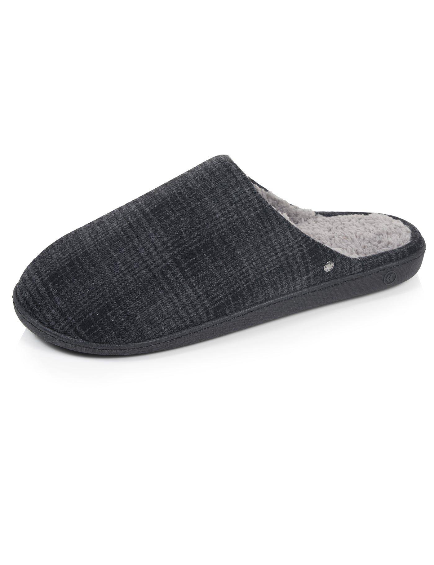 isotoner-chaussons-mules-homme-tartan-noir image 6