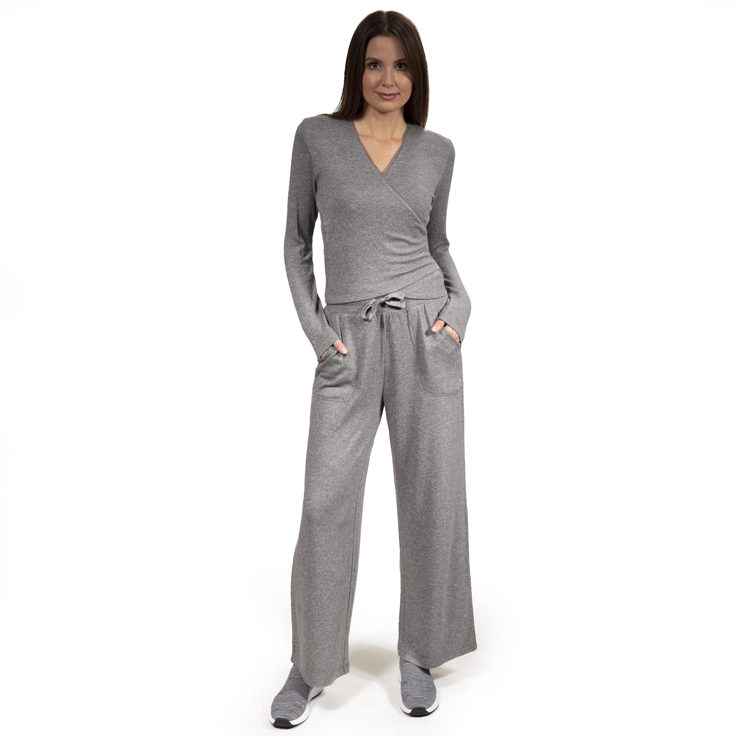 isotoner-pantalon-large-femme-gris-chin-ultra-doux image 8
