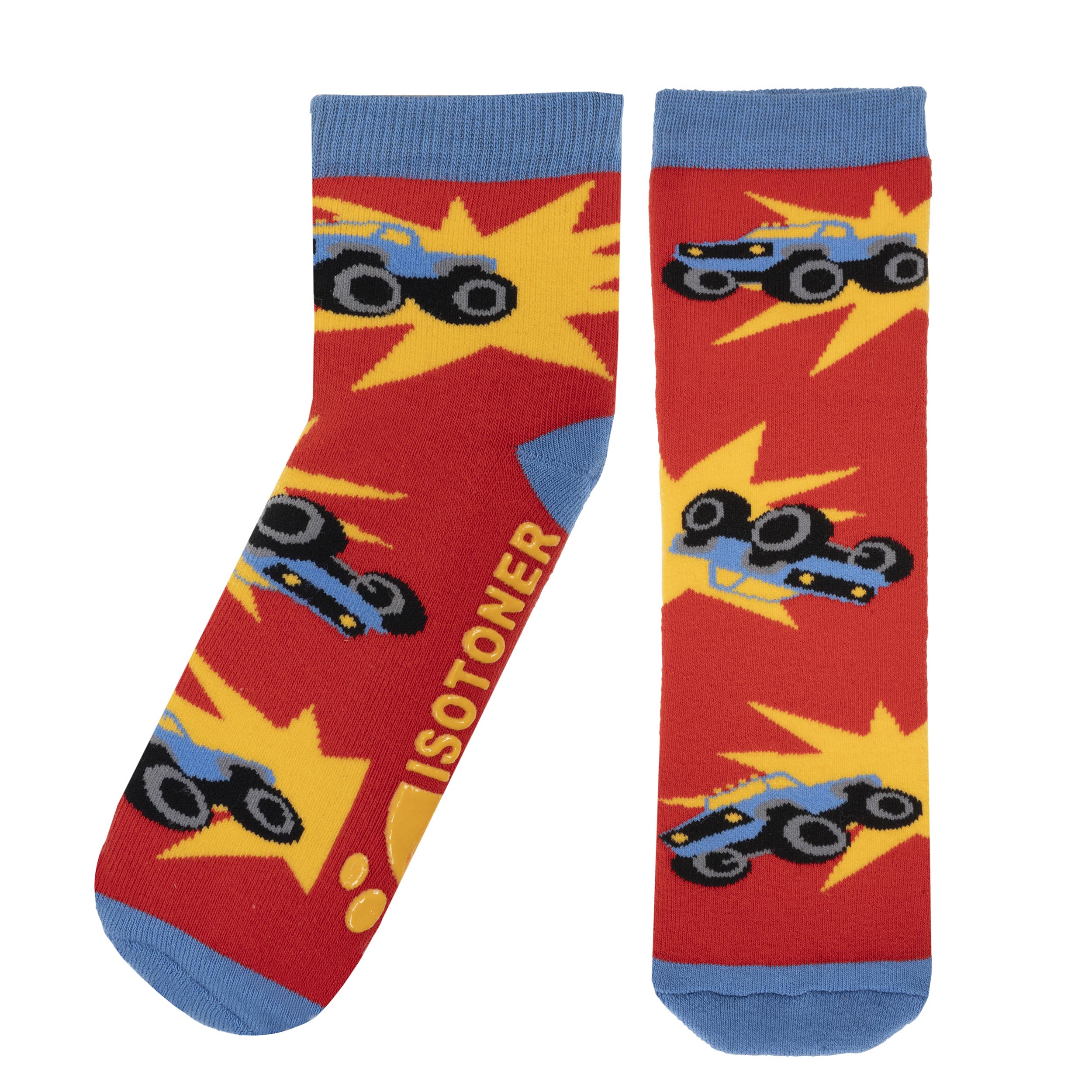 isotoner-chaussettes-antid-rapantes-enfant-rouge-5-8-ans-motif-voiture image 2