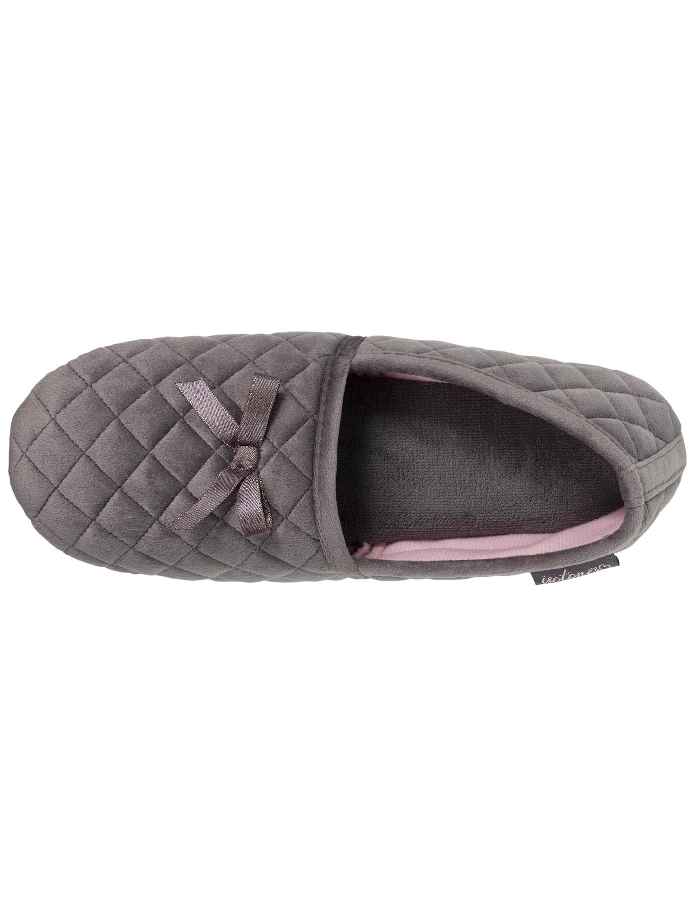 isotoner-chaussons-slippers-femme-gris-fonc-n-ud-scintillant image 7