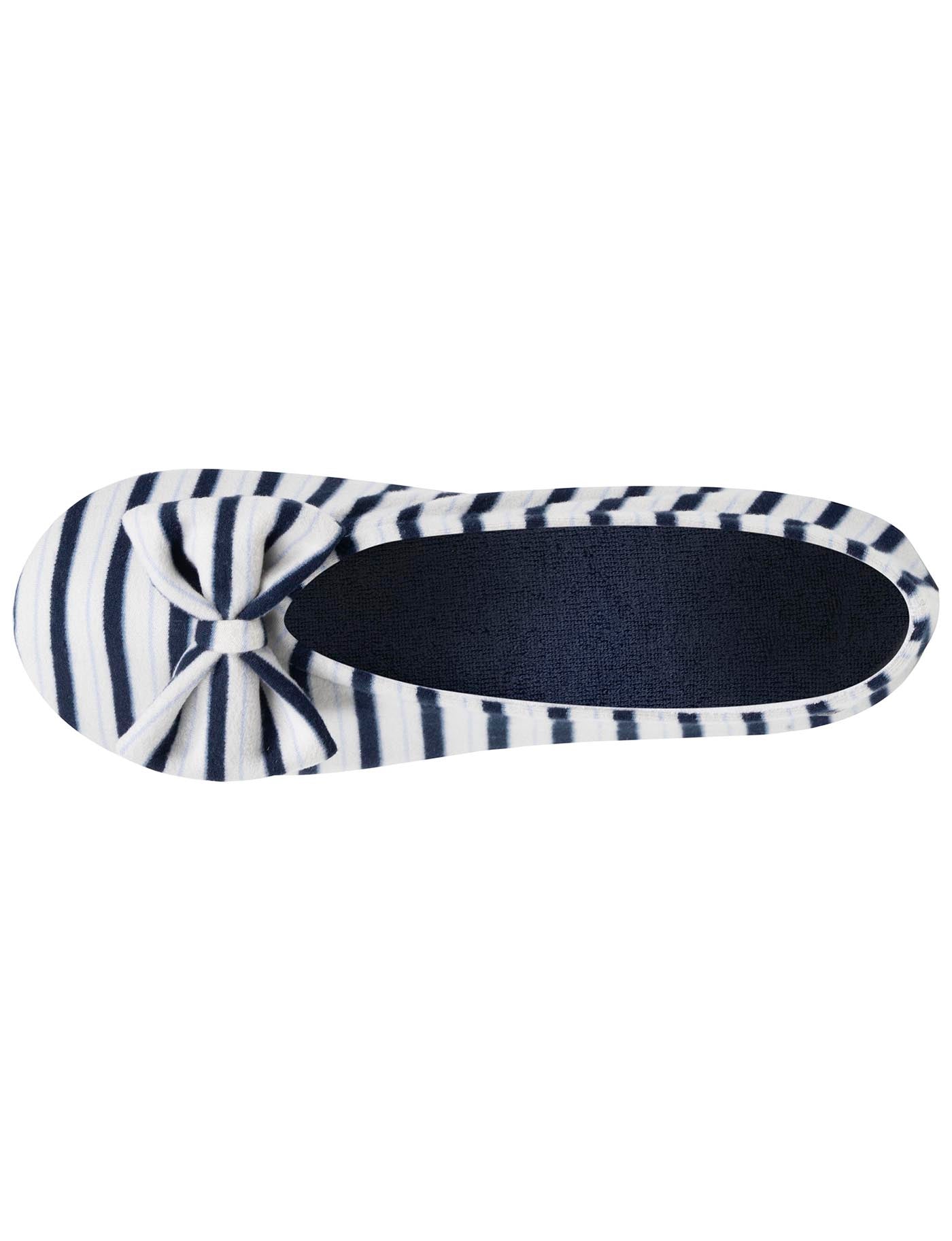 isotoner-chaussons-ballerines-femme-n-ud-rayures-bleues image 7