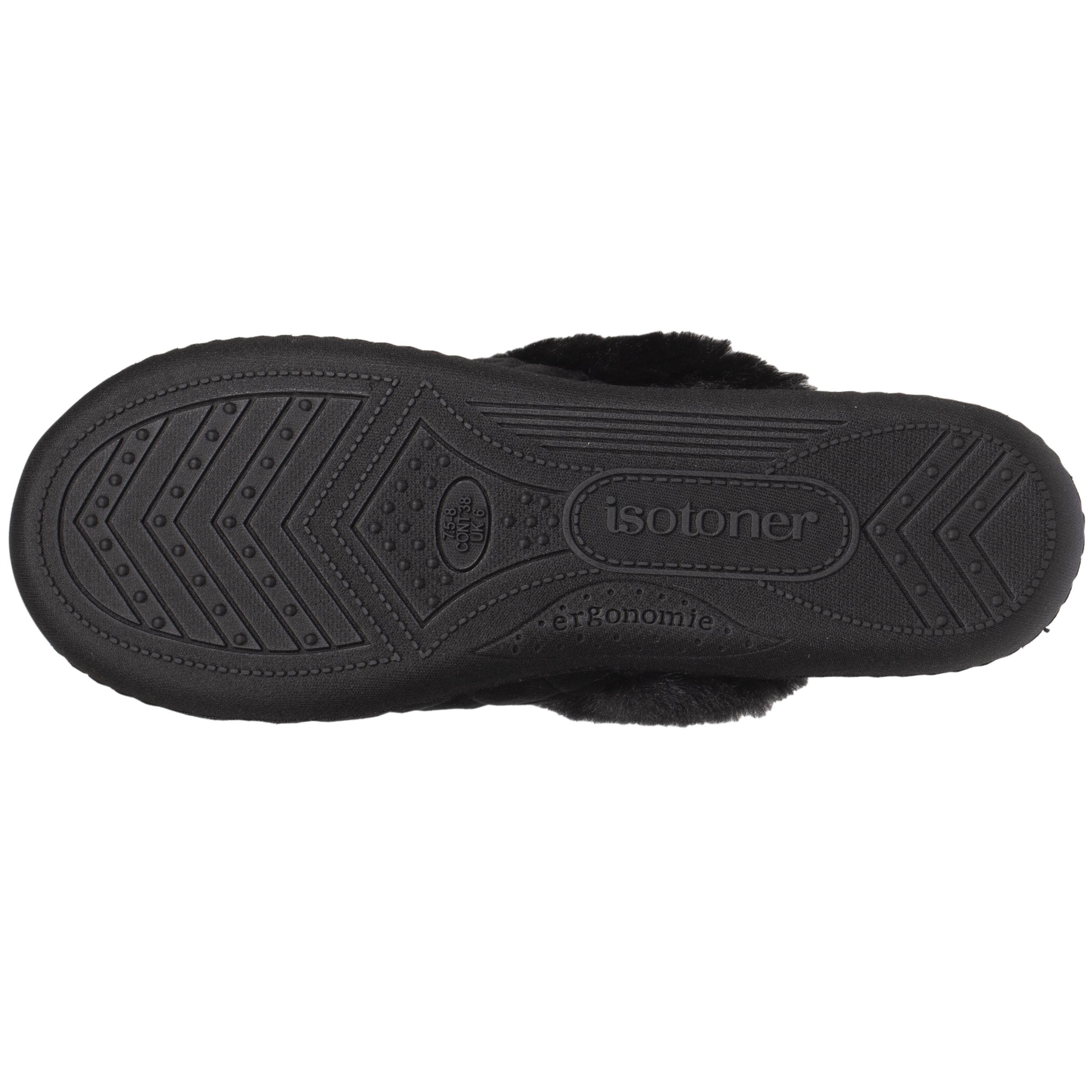 isotoner-chaussons-mules-femme-matelass-noir image 4