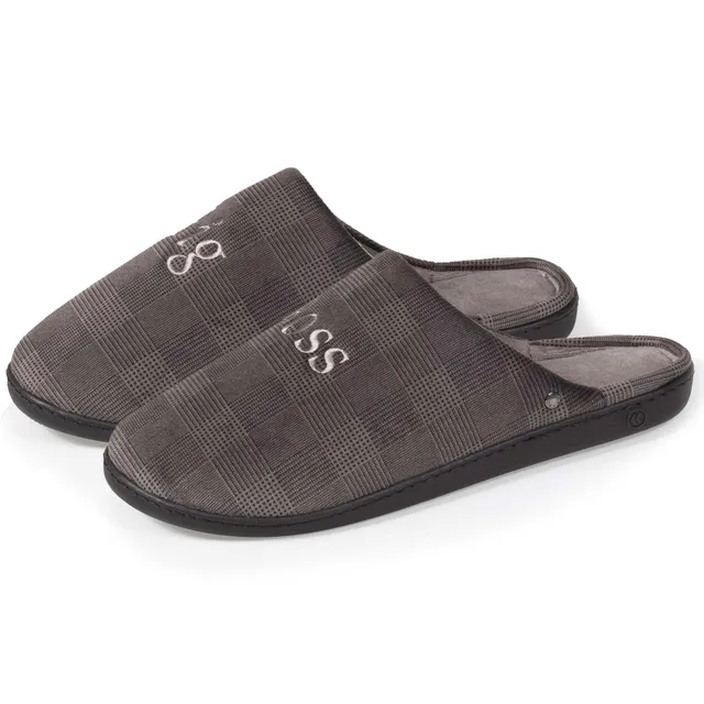 isotoner-chaussons-mules-homme-big-boss-gris image 1