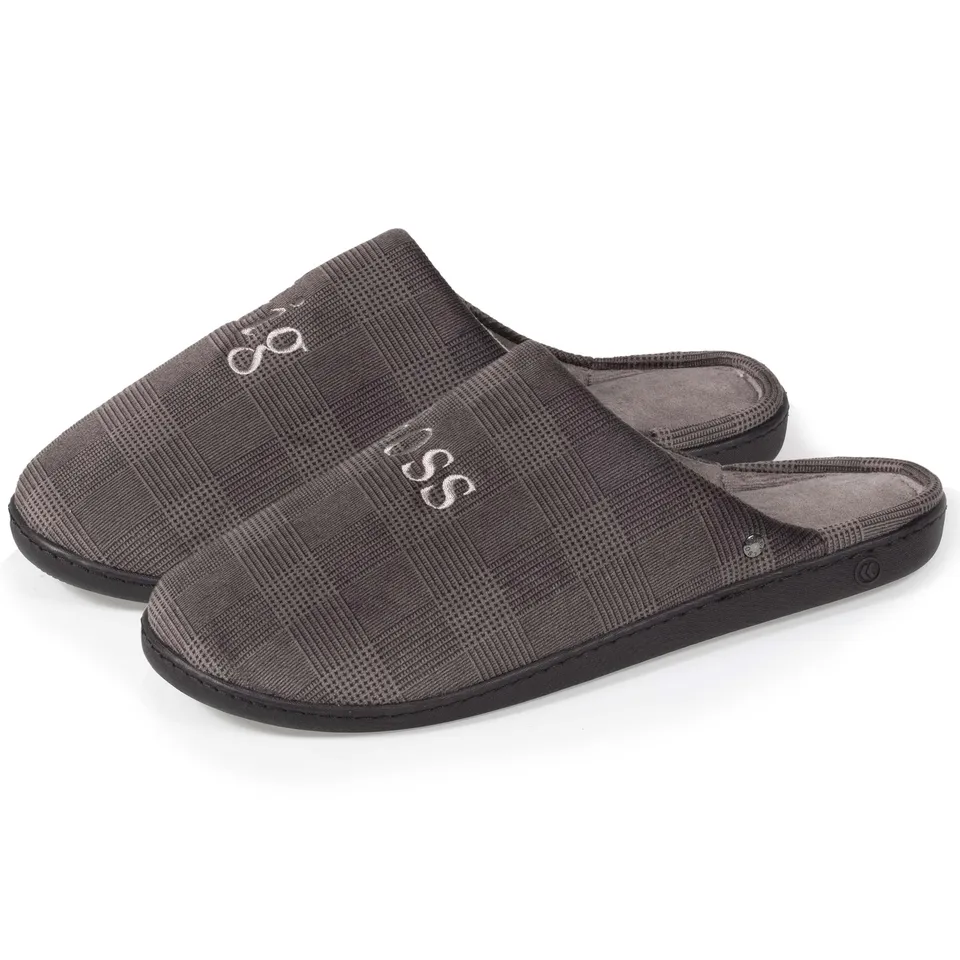 isotoner-chaussons-mules-homme-big-boss-gris image 1