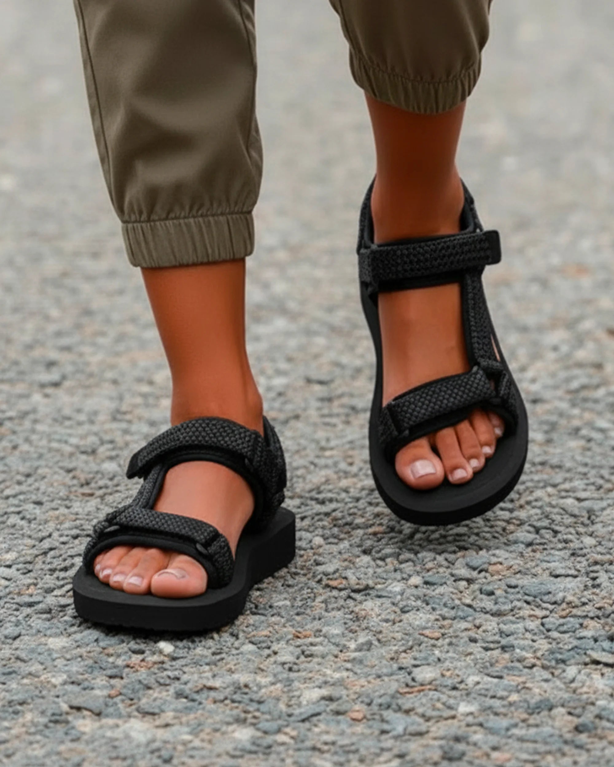 isotoner-sandales-femme-sport-talon-noir image 2