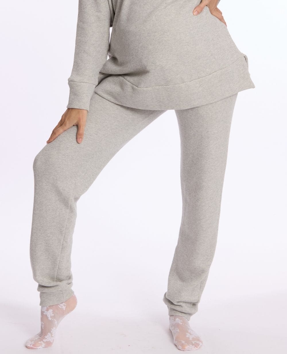 cache-c-ur-billie-jogging-de-maternit-gris-paillet-coton-bio image 3
