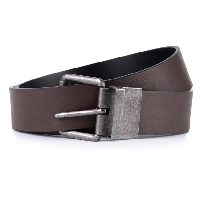 isotoner-ceinture-2-en-1-r-versible-homme-noir-marron image 1