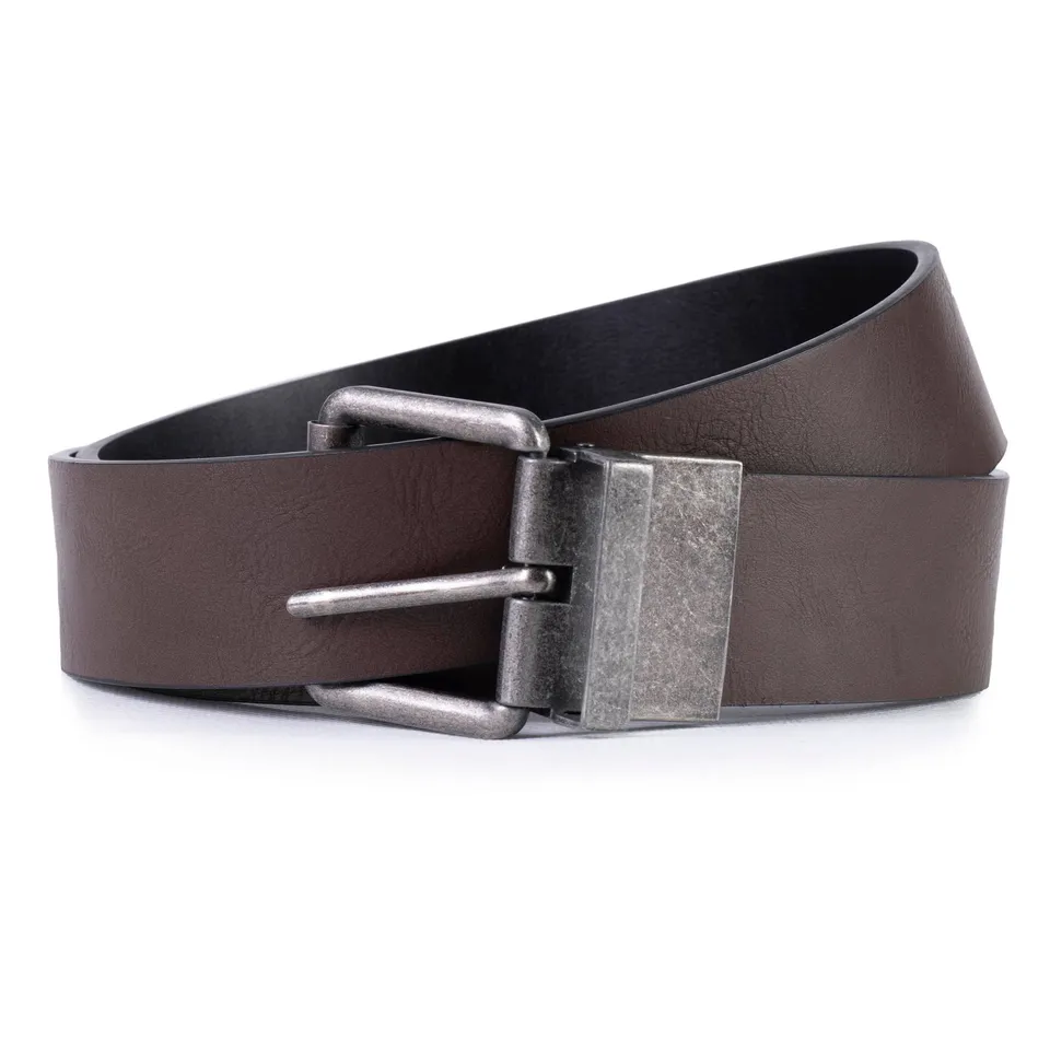 isotoner-ceinture-2-en-1-r-versible-homme-noir-marron image 1