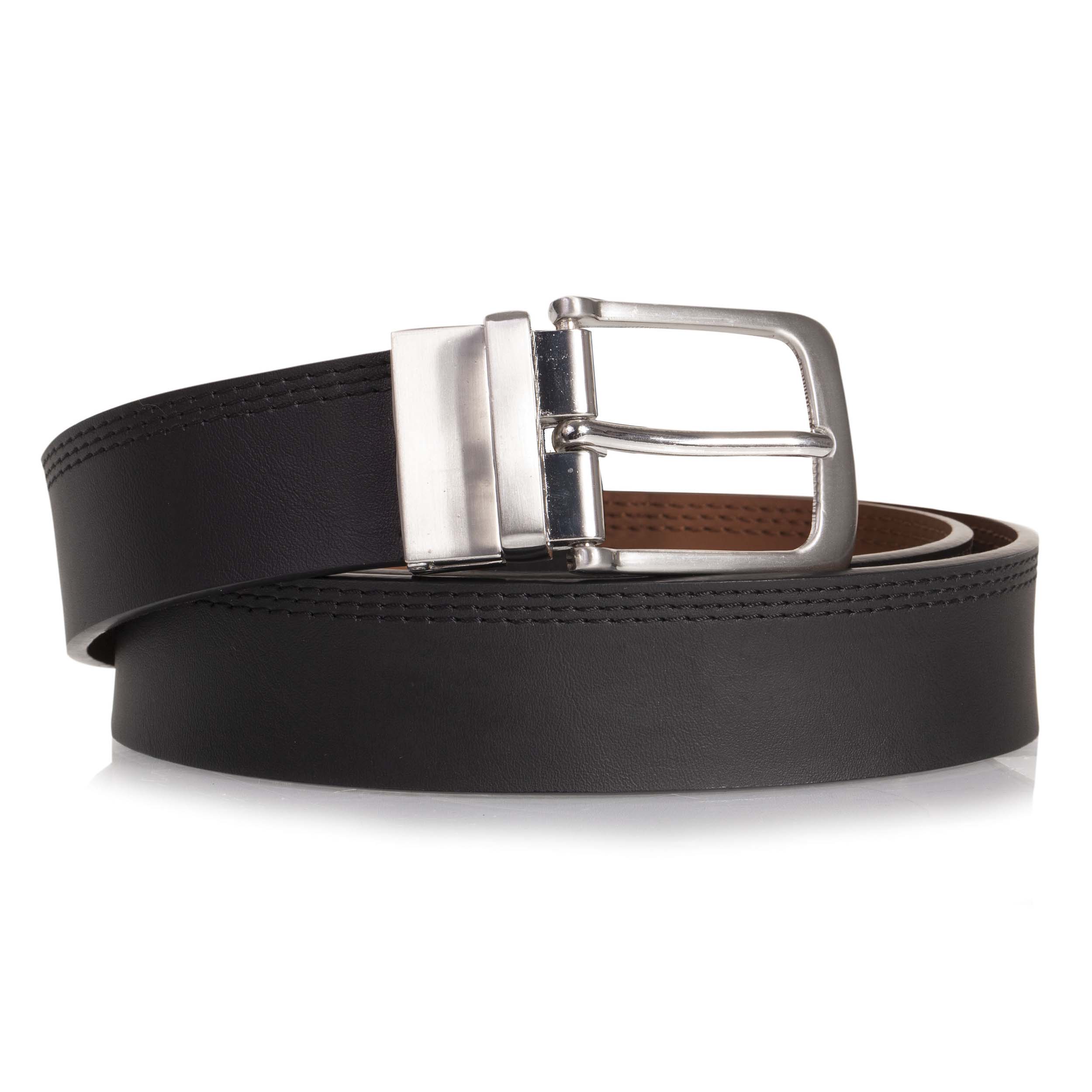 isotoner-ceinture-homme-r-versible-noir-marron image 1
