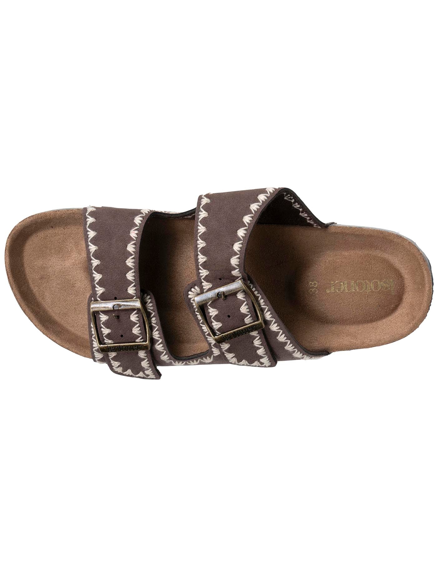 isotoner-mules-sandales-femme-double-bride-chocolat-brod image 7