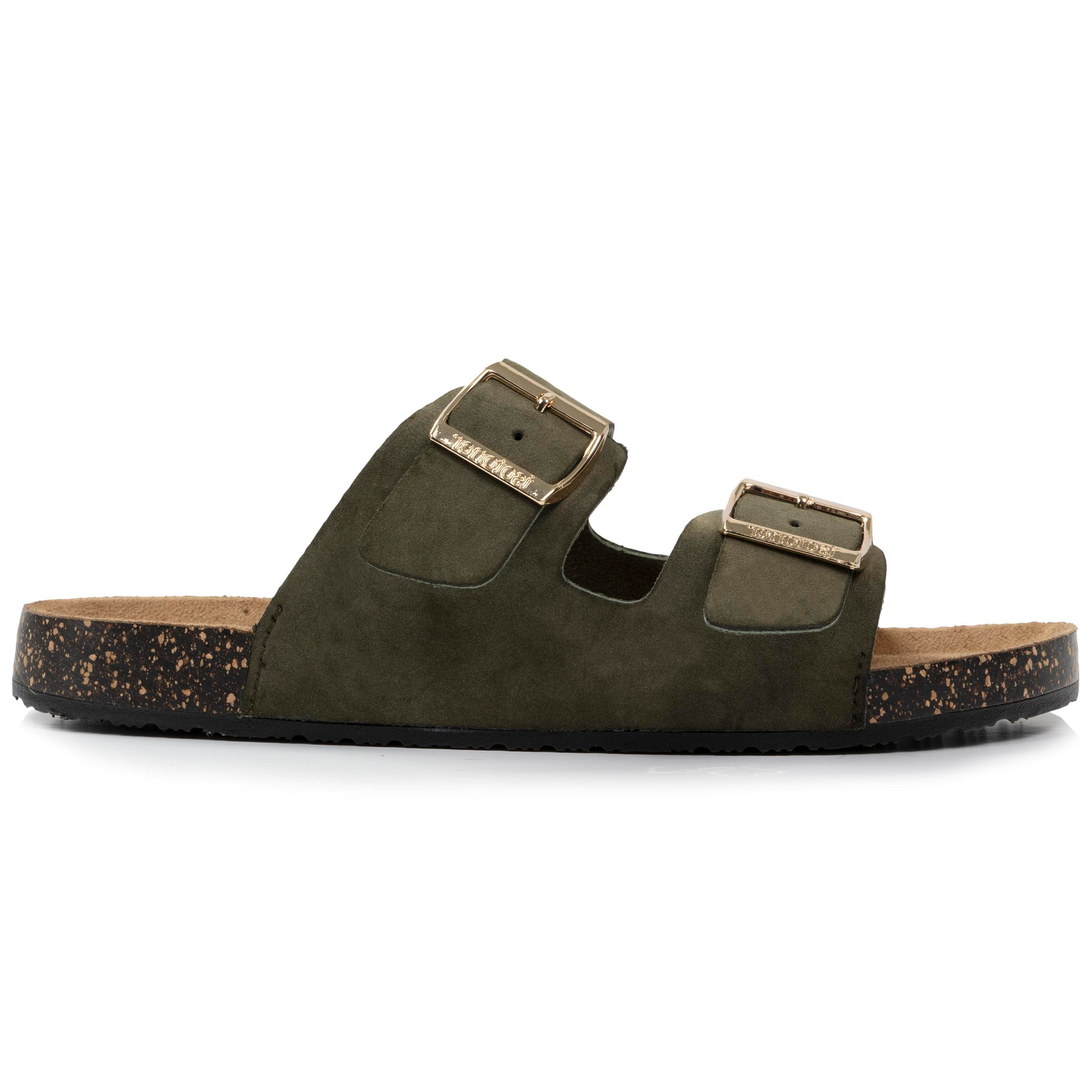 isotoner-mules-sandales-femme-double-bride-kaki image 8