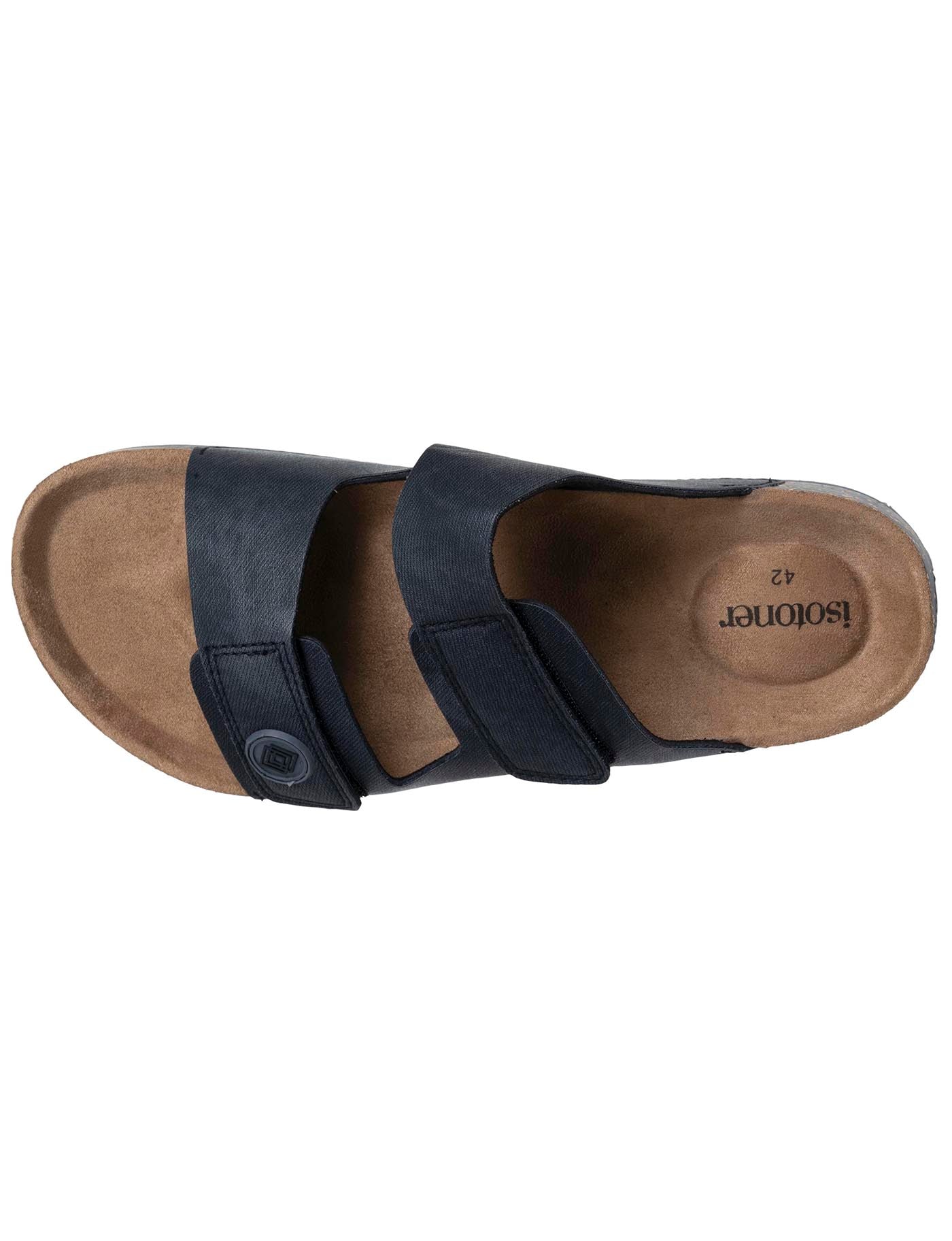 isotoner-mules-sandales-homme-double-bride-scratch-noir image 7