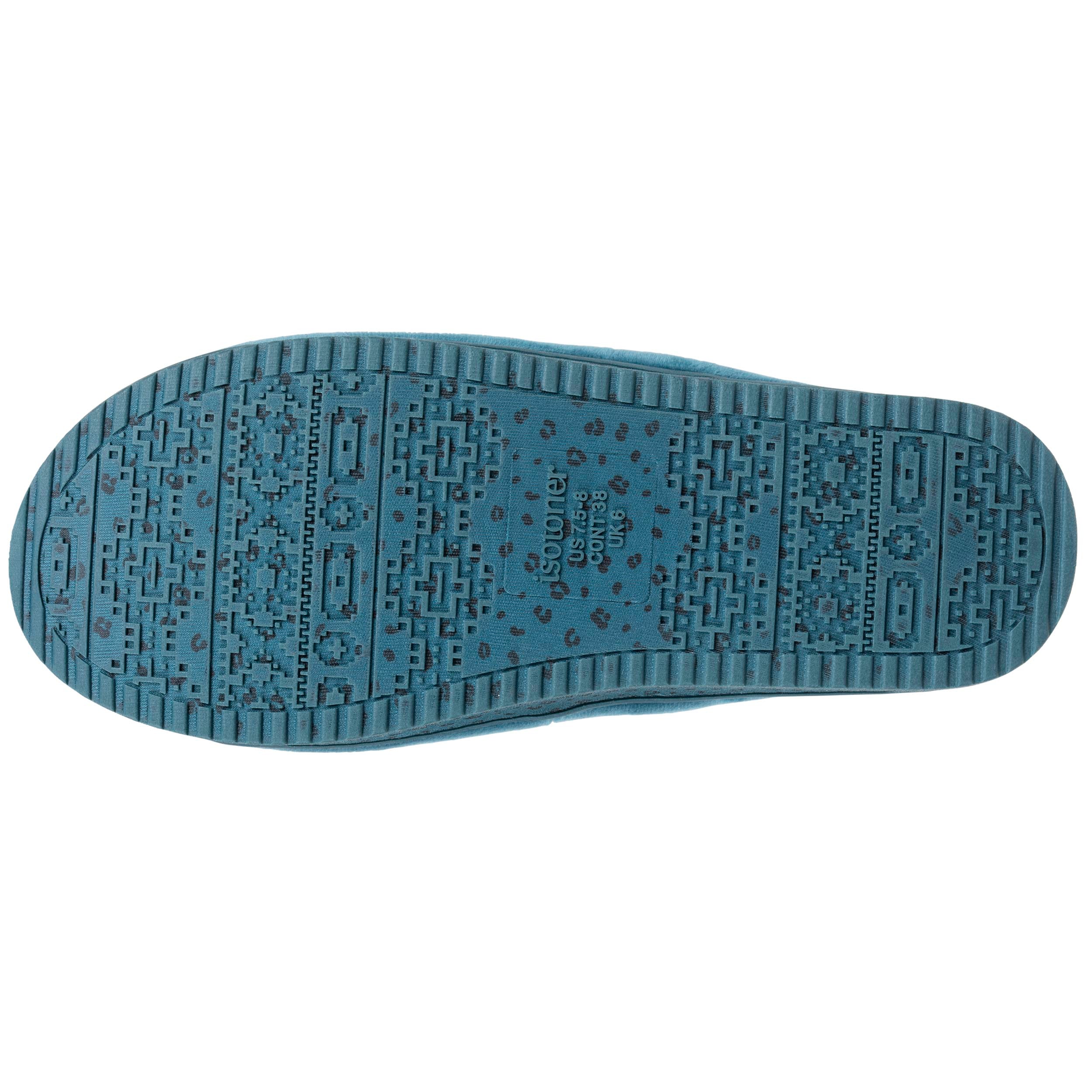 isotoner-chaussons-sandales-plateforme-femme-bleu-canard-3-5-cm image 5