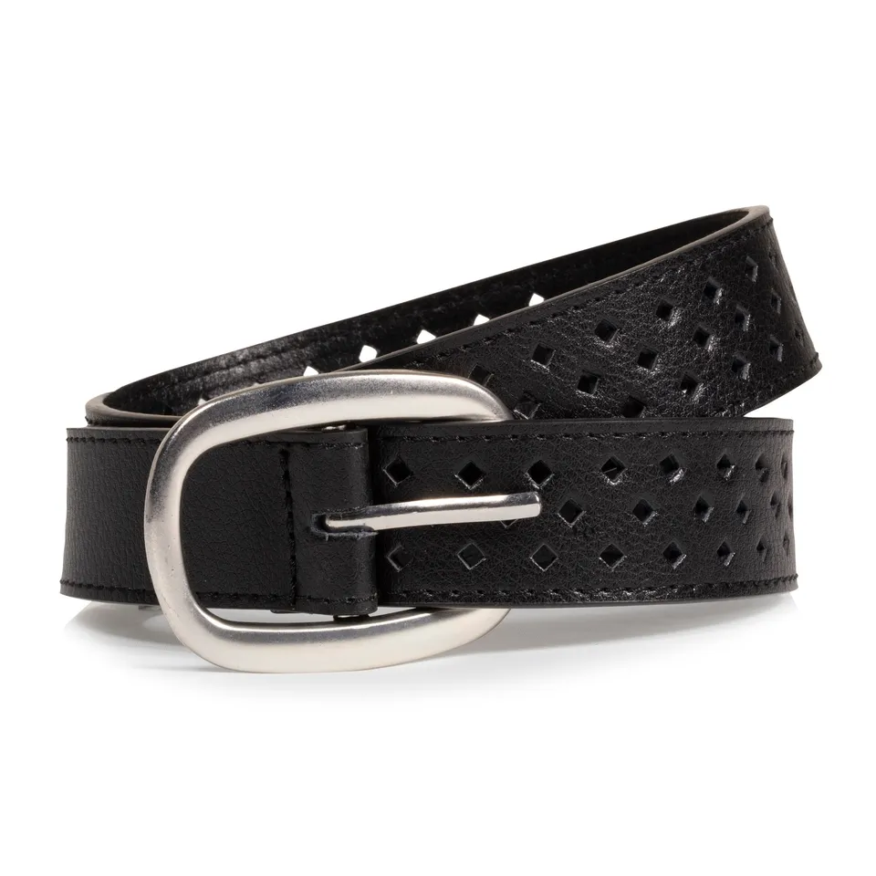 isotoner-ceinture-femme-ajour-e-noir-2-5-cm image 1