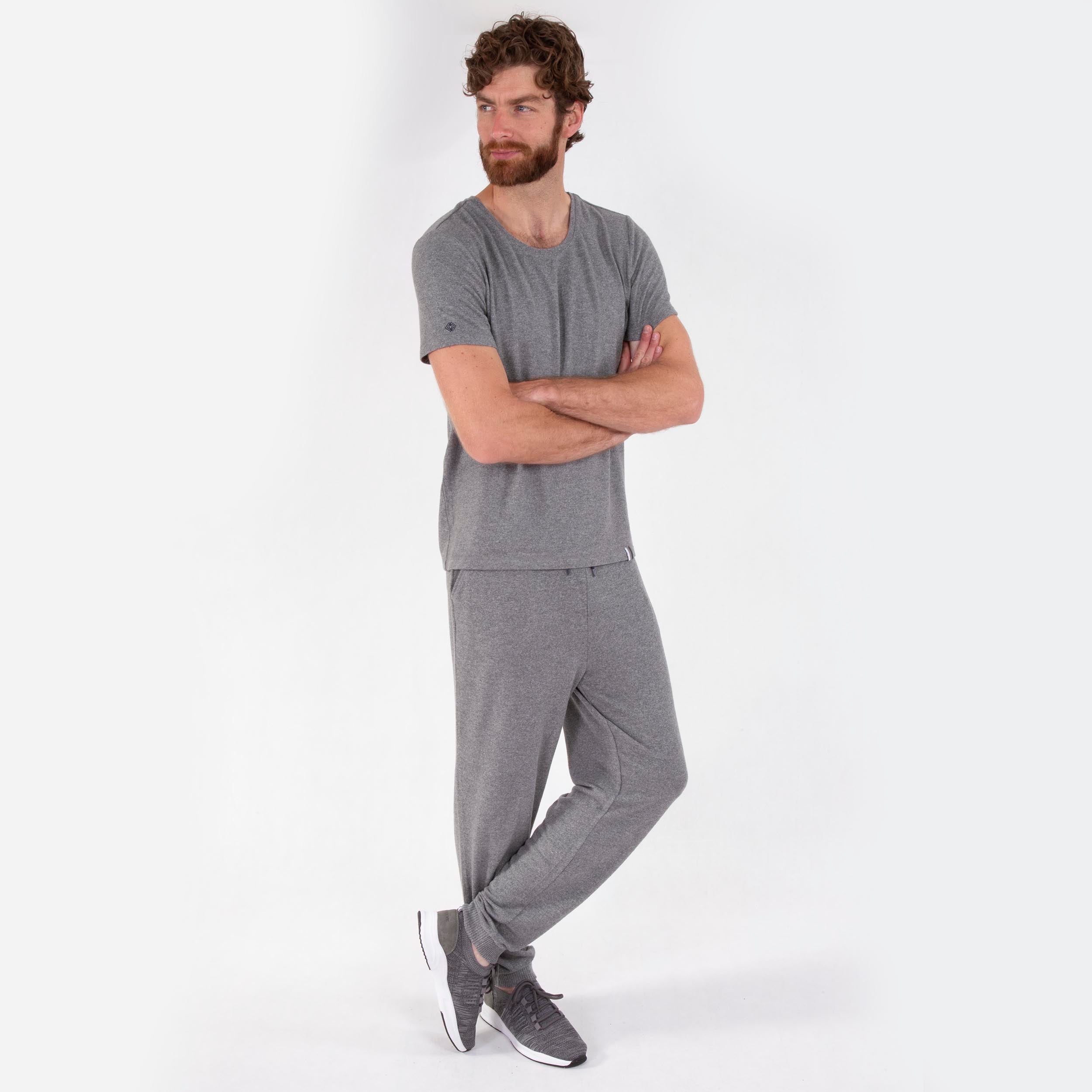 isotoner-pantalon-jogger-homme-gris-viscose-ecovero image 4